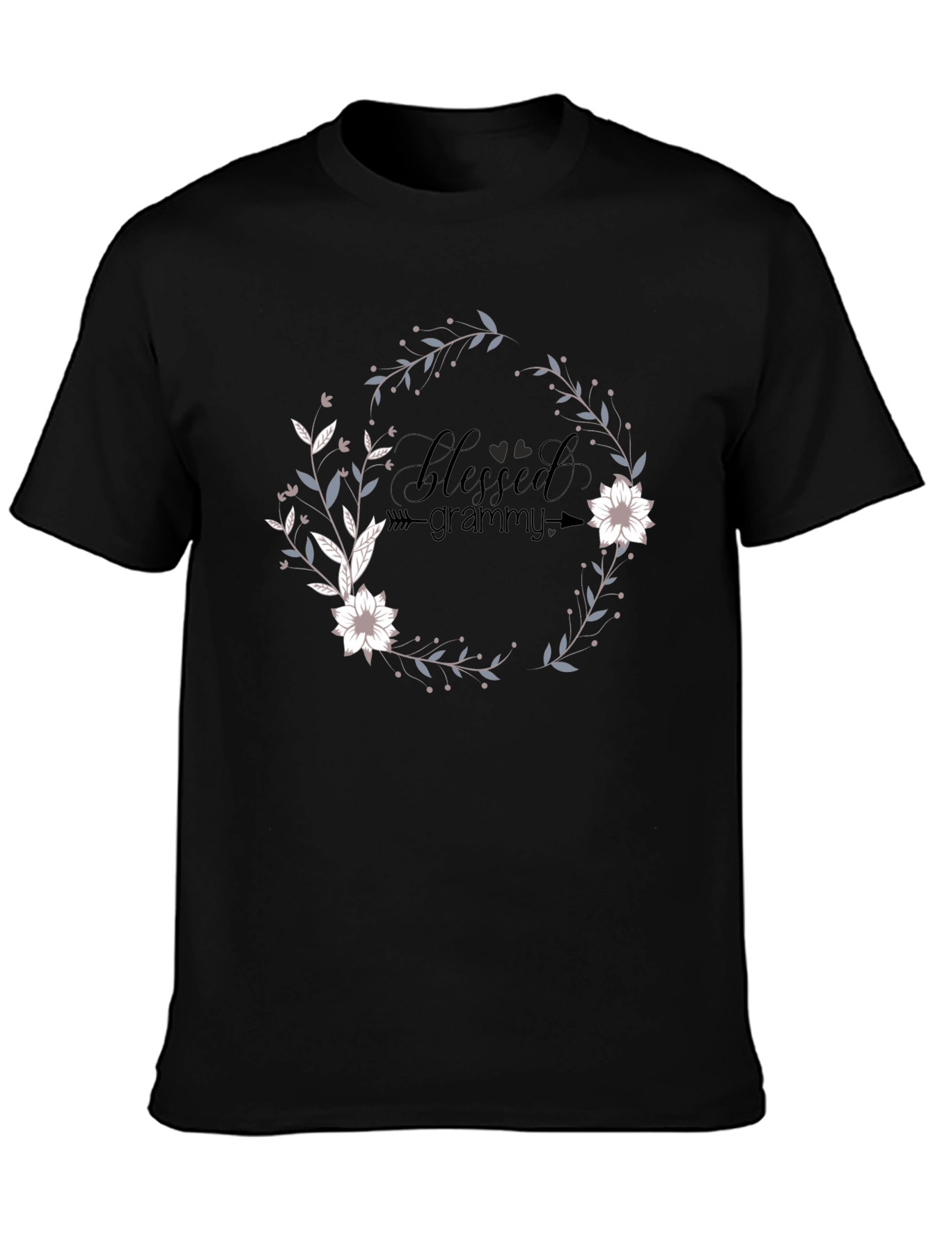 Blessed Grammy Graphic Tee - Floral Wreath Design