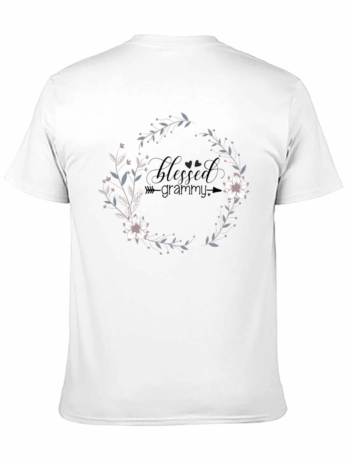 Blessed Grammy Graphic Tee - Floral Wreath Design