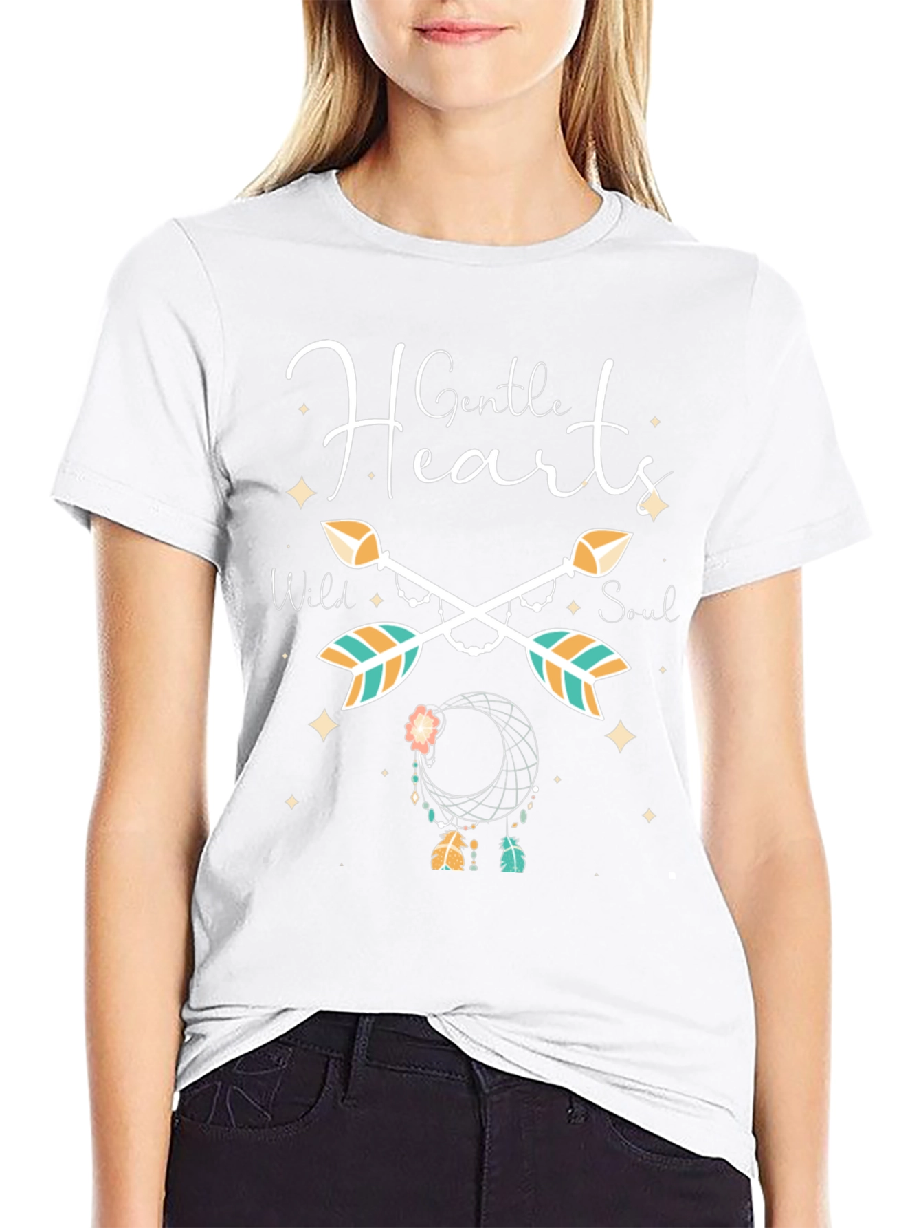 Gentle Hearts Arrow Dreamcatcher Black T-Shirt