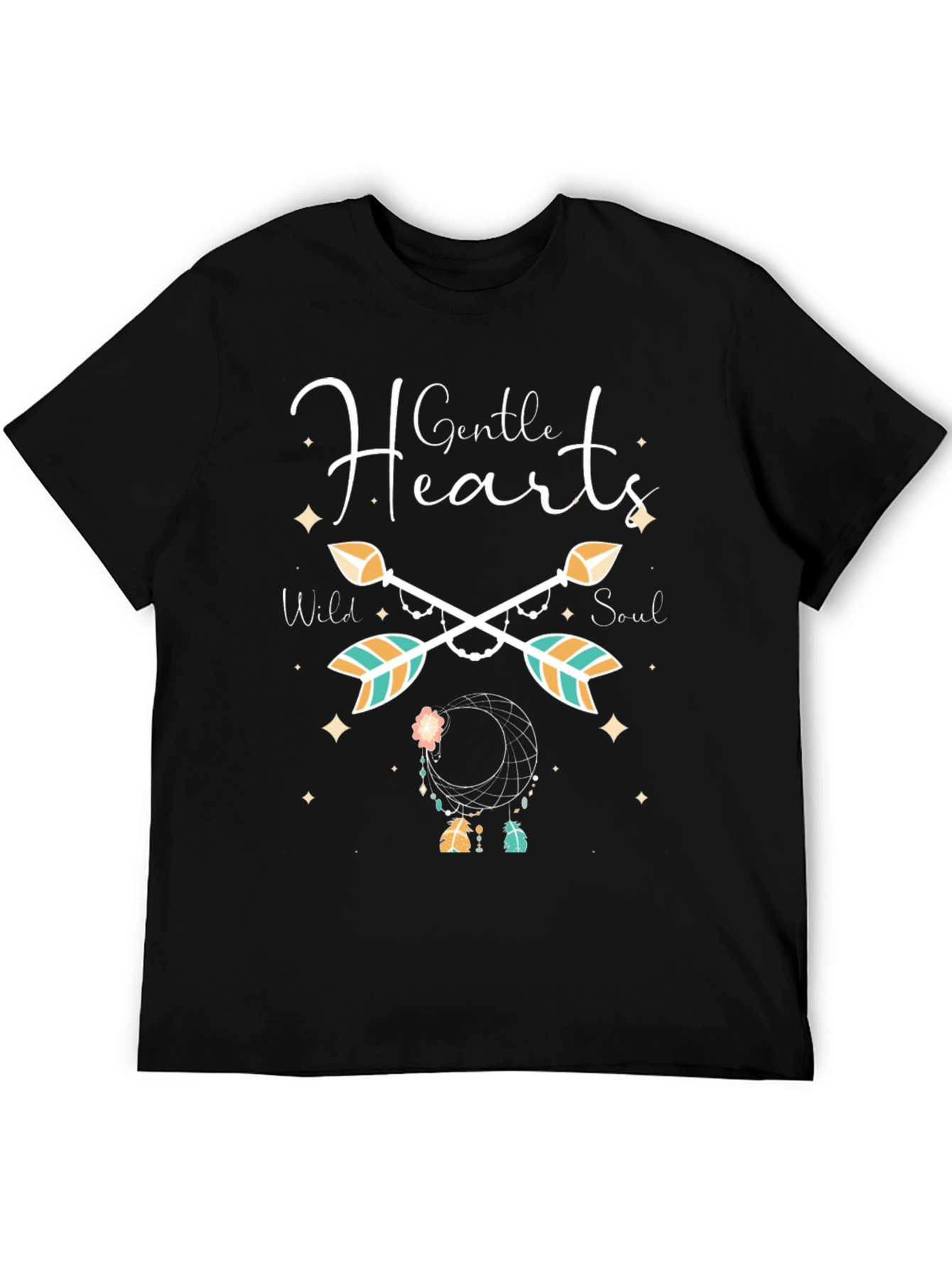 Gentle Hearts Arrow Dreamcatcher Black T-Shirt