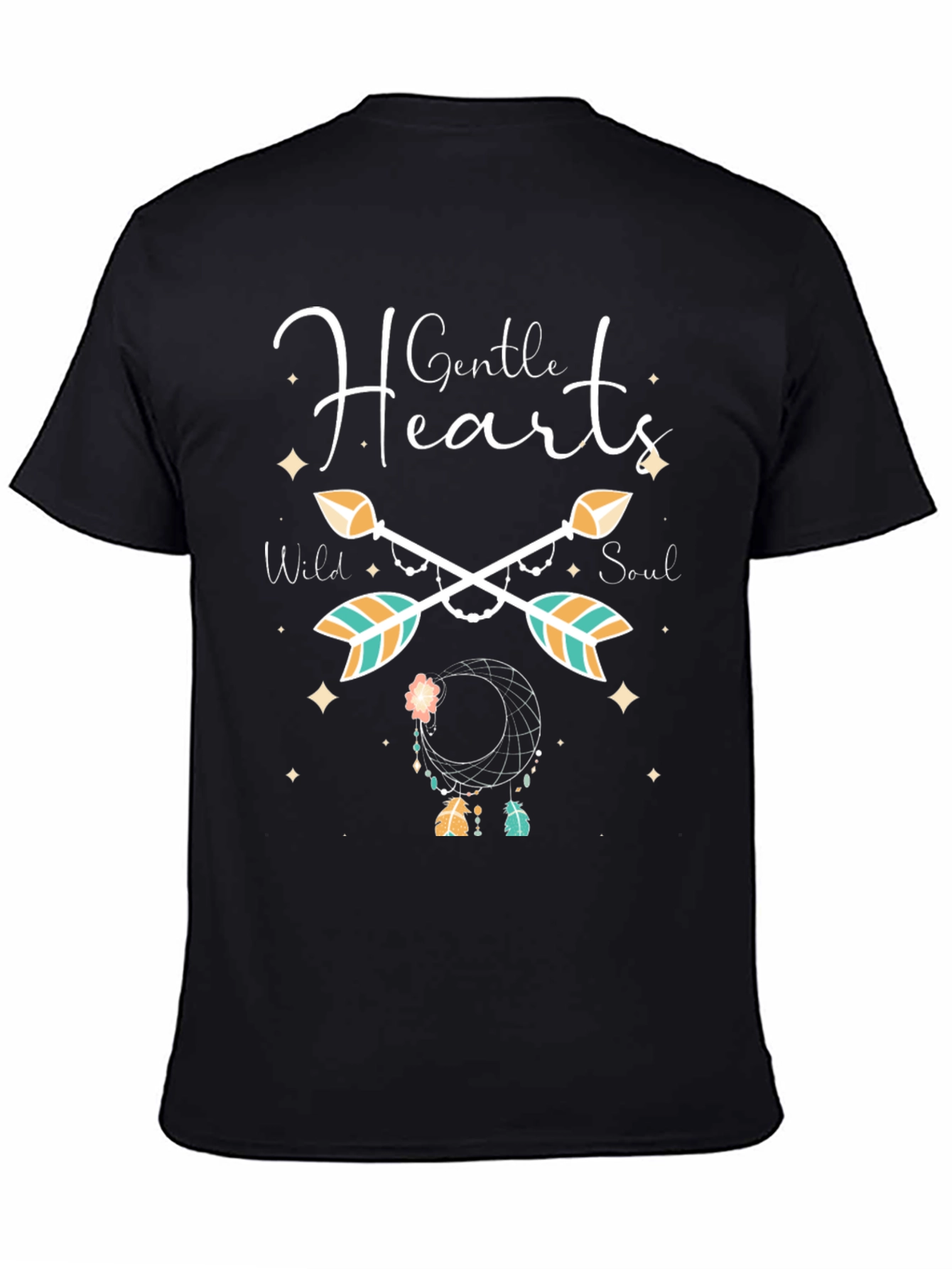 Gentle Hearts Arrow Dreamcatcher Black T-Shirt