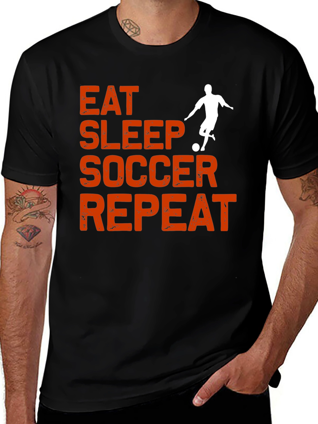 Eat Sleep Soccer Repeat Graphic Tee