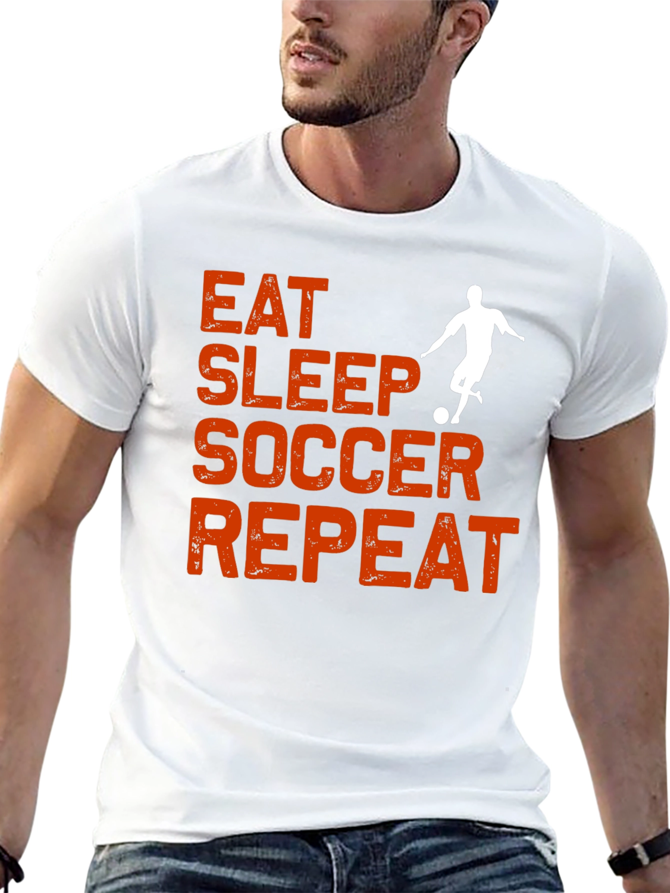 Eat Sleep Soccer Repeat Graphic Tee