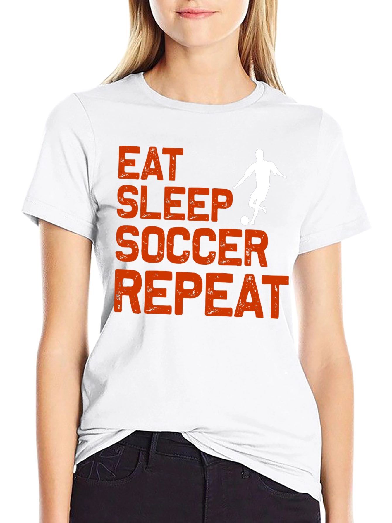 Eat Sleep Soccer Repeat Graphic Tee