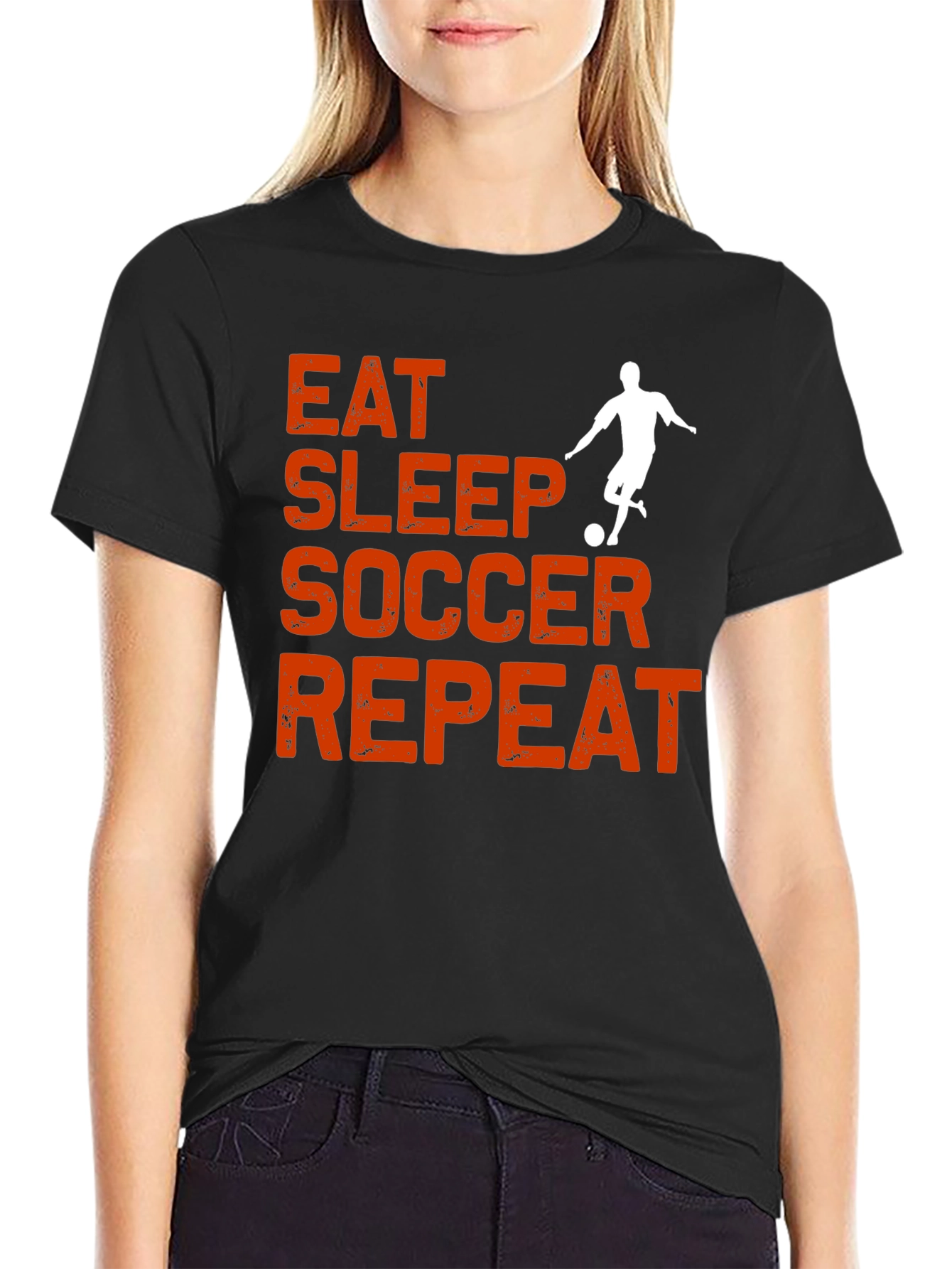 Eat Sleep Soccer Repeat Graphic Tee