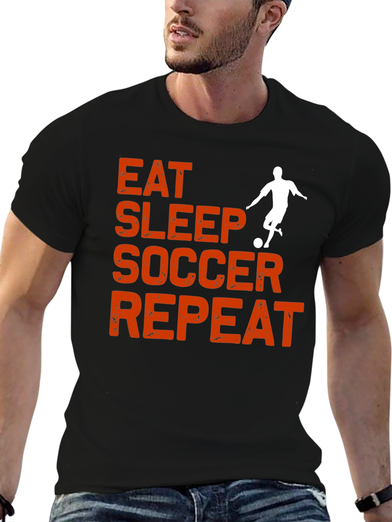 Eat Sleep Soccer Repeat Graphic Tee