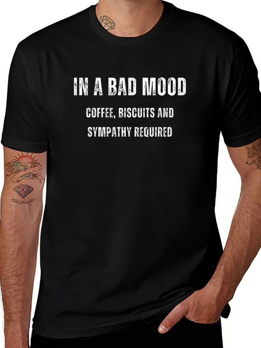 Bad Mood Coffee Biscuits Mens Black T-Shirt