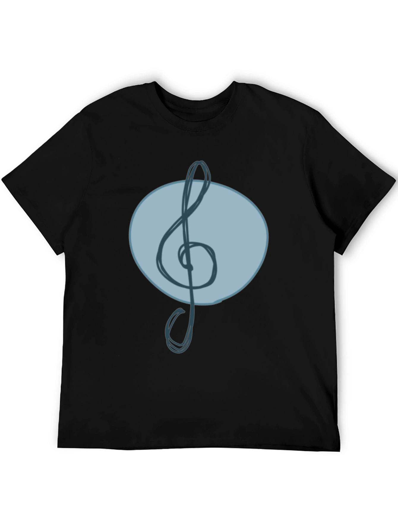 Treble Clef Graphic T-Shirt - Casual Black Tee