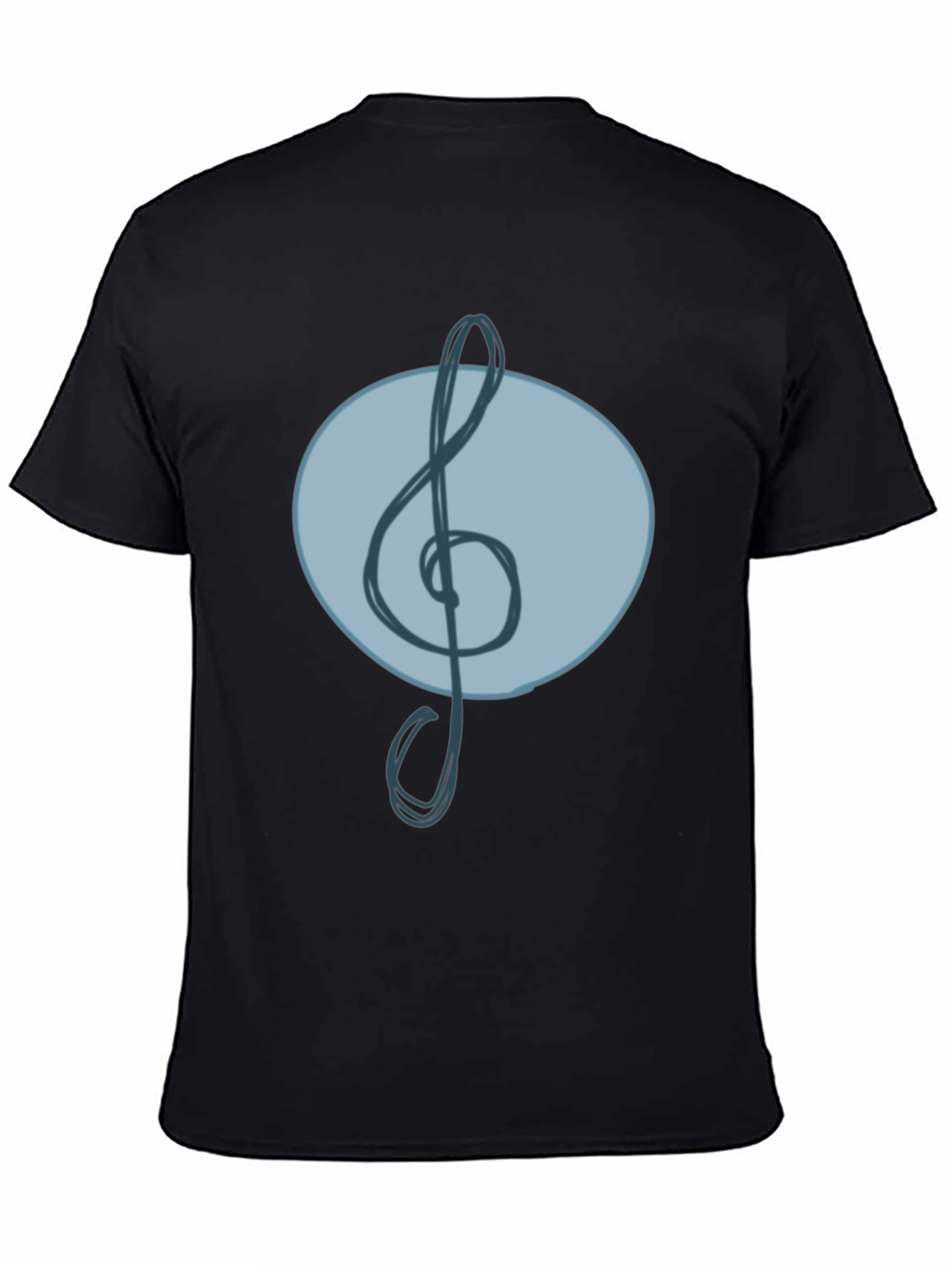 Treble Clef Graphic T-Shirt - Casual Black Tee