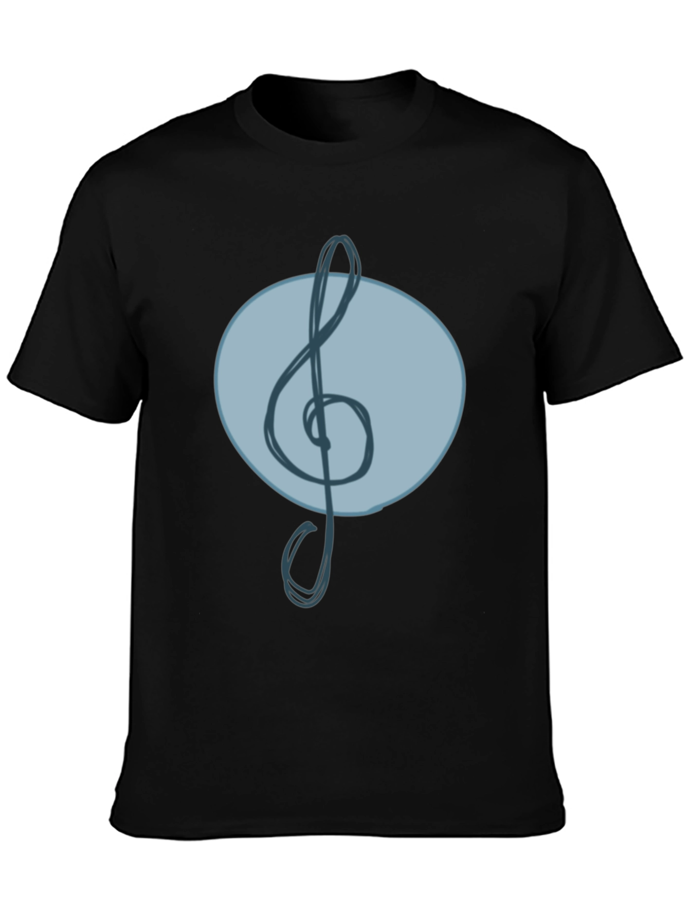 Treble Clef Graphic T-Shirt - Casual Black Tee