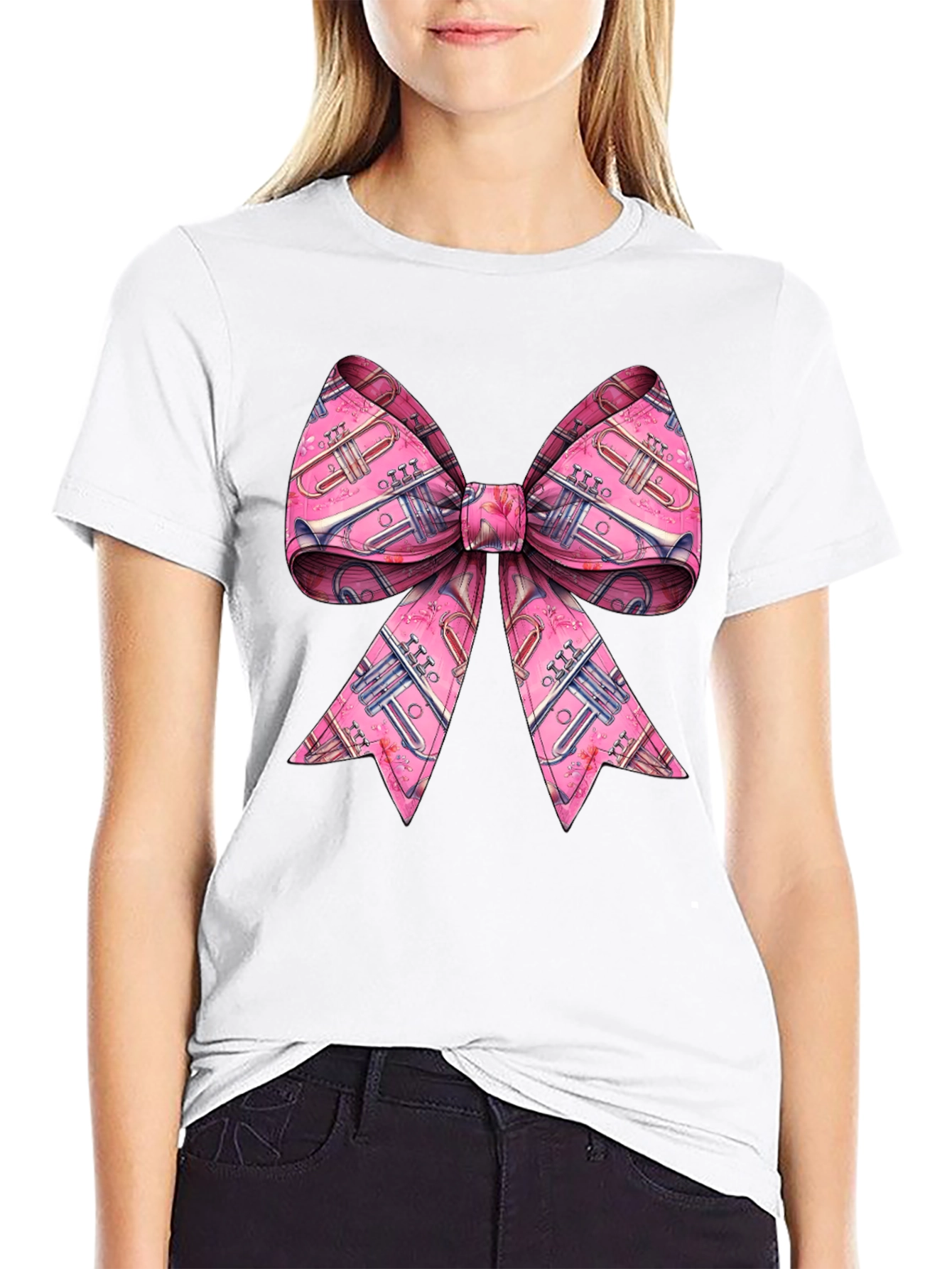 Musical Bow T-Shirt: Unique Design