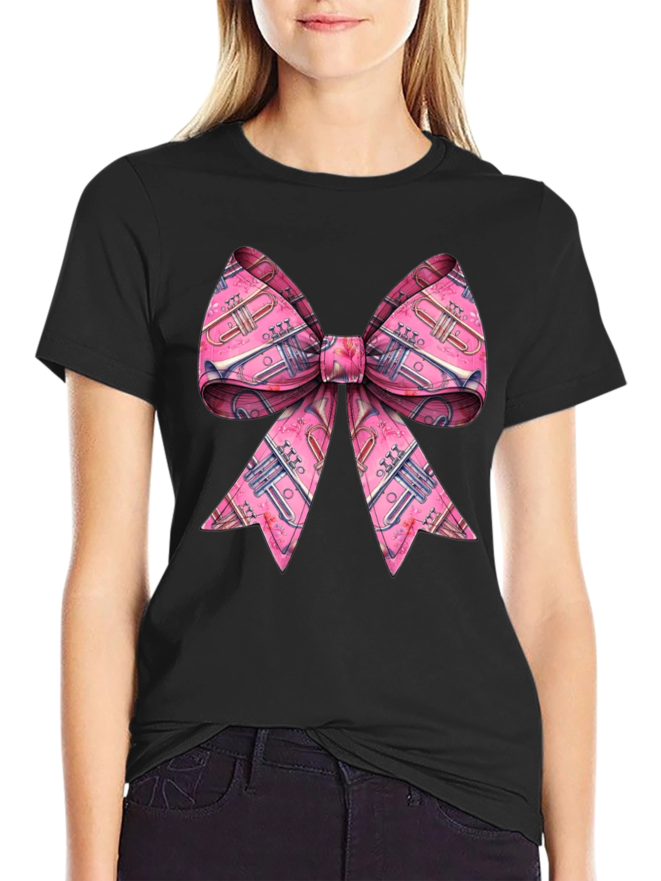 Musical Bow T-Shirt: Unique Design