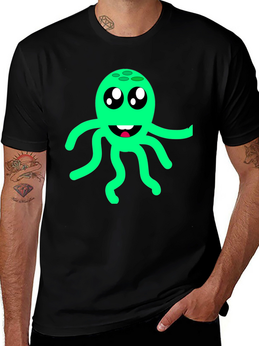 Cute Octopus Graphic Tee - Fun Black T-Shirt