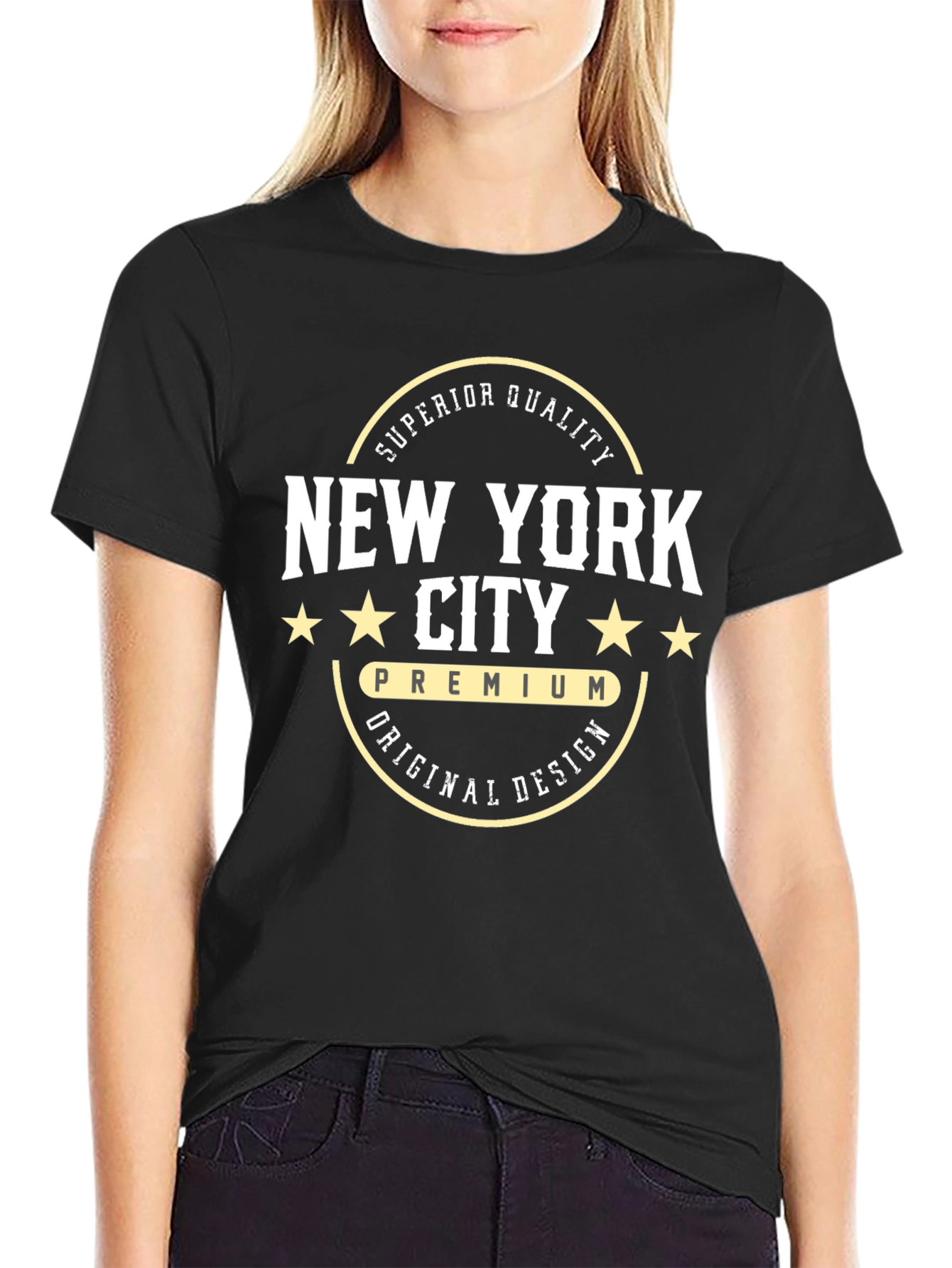 New York City Premium Design Black T-Shirt