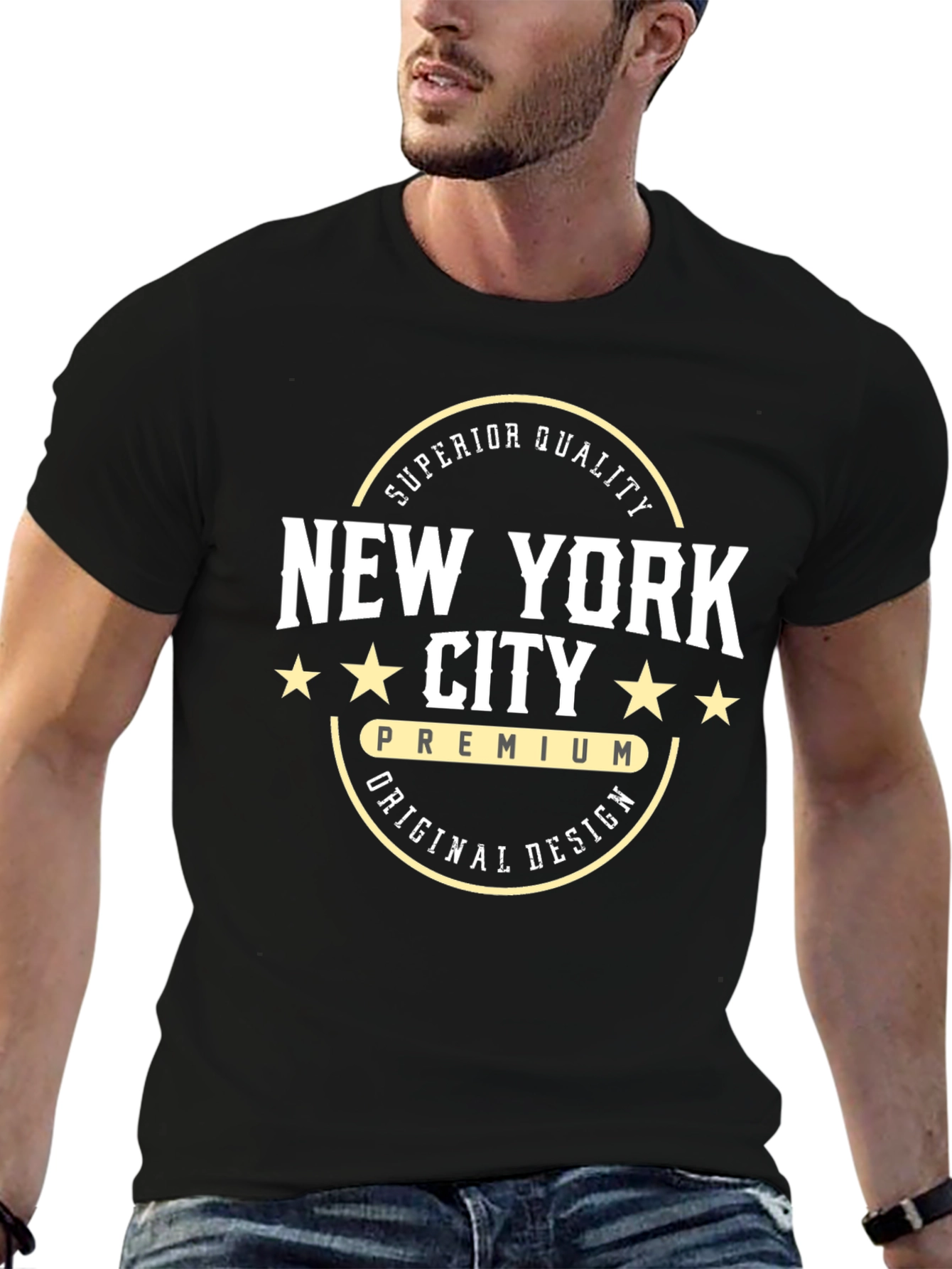 New York City Premium Design Black T-Shirt