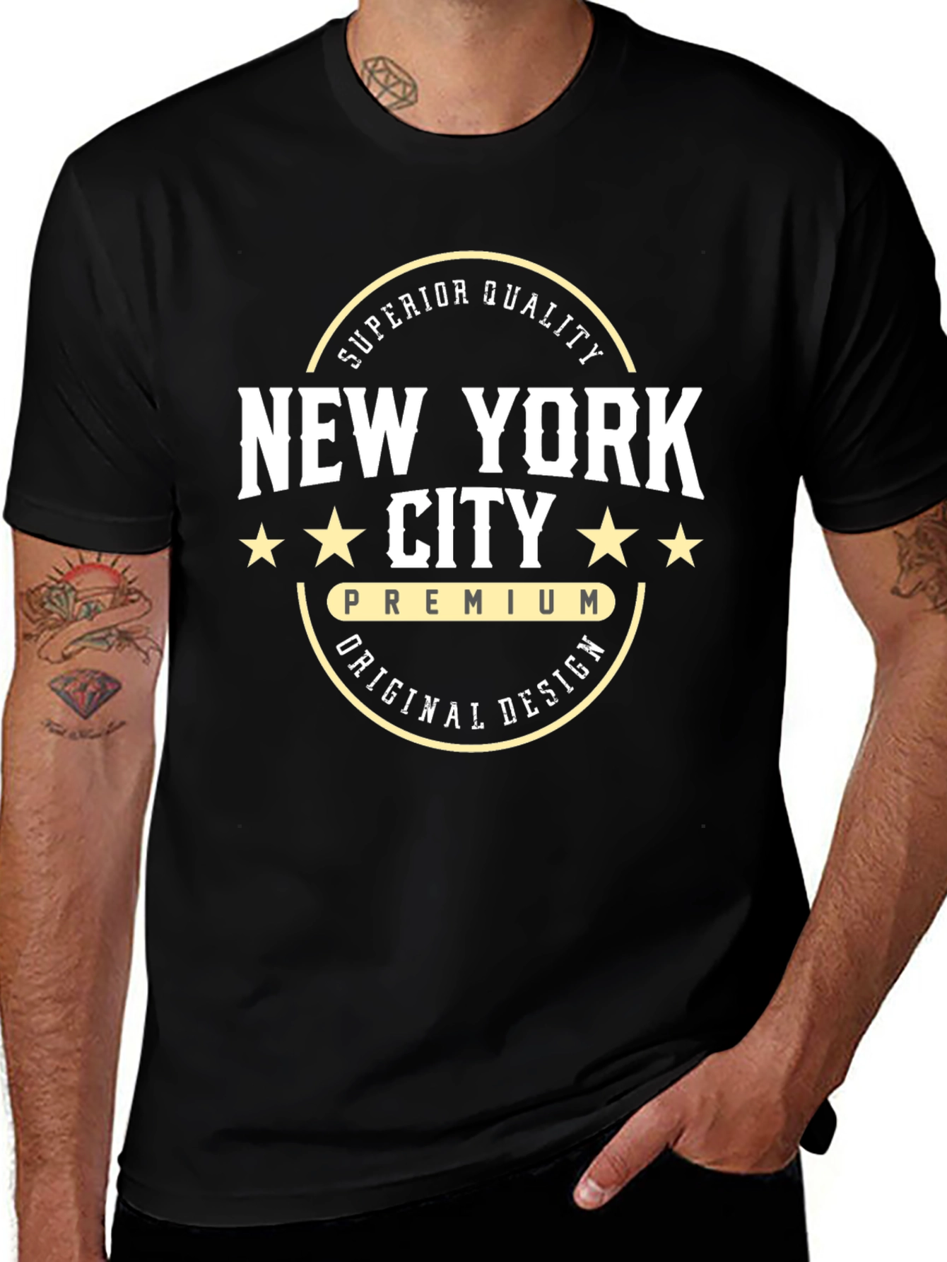 New York City Premium Design Black T-Shirt