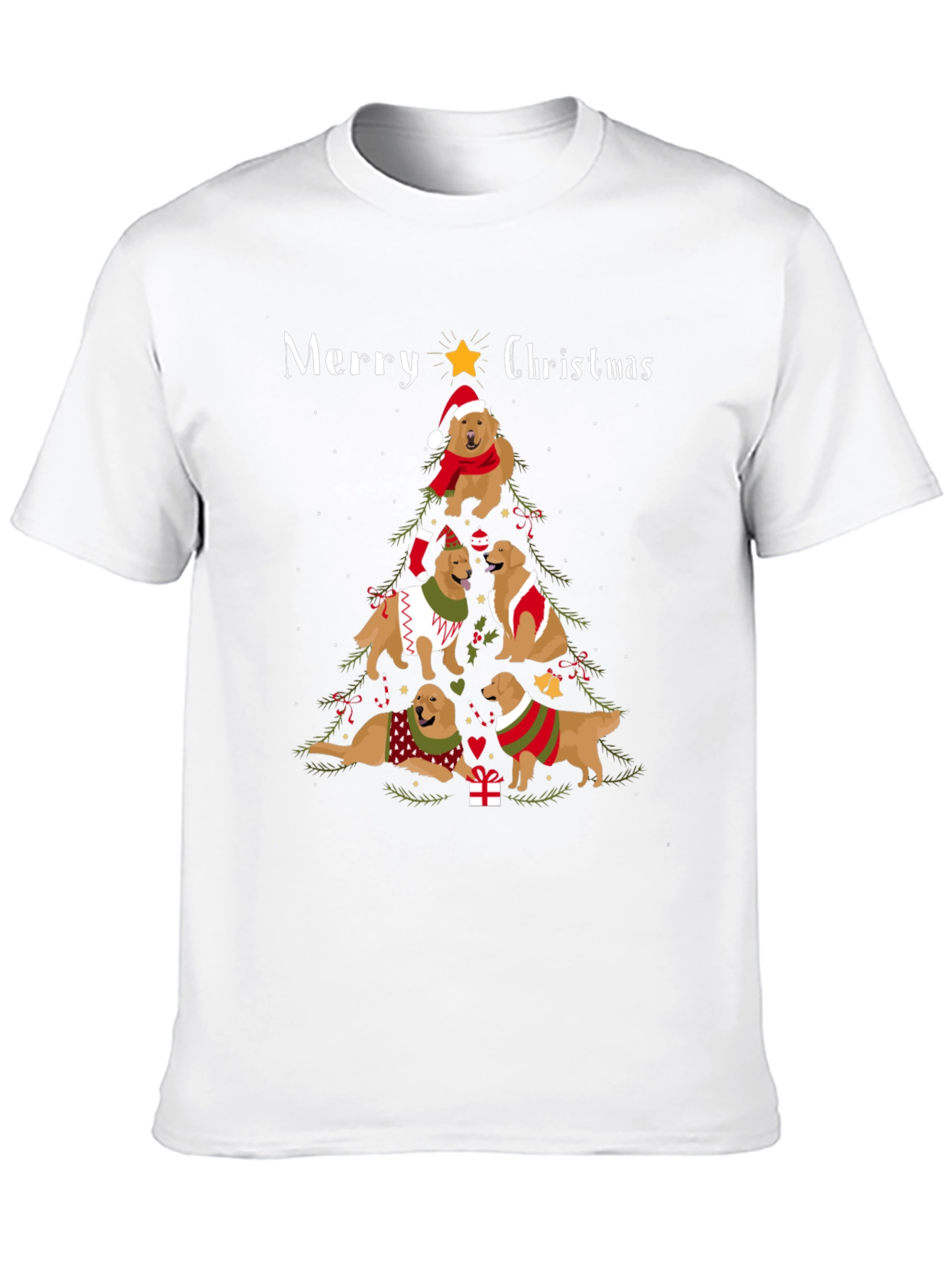 Golden Retriever Christmas Tree T-Shirt