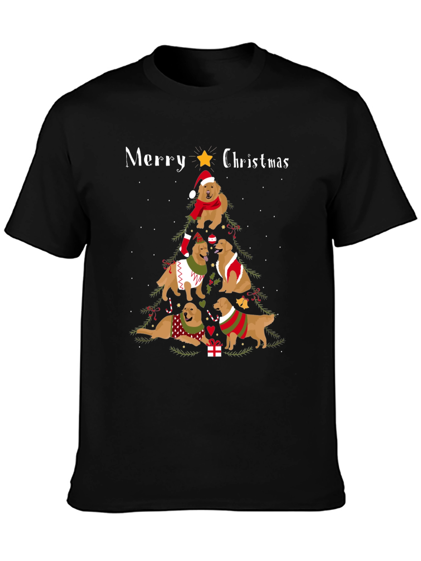 Golden Retriever Christmas Tree T-Shirt