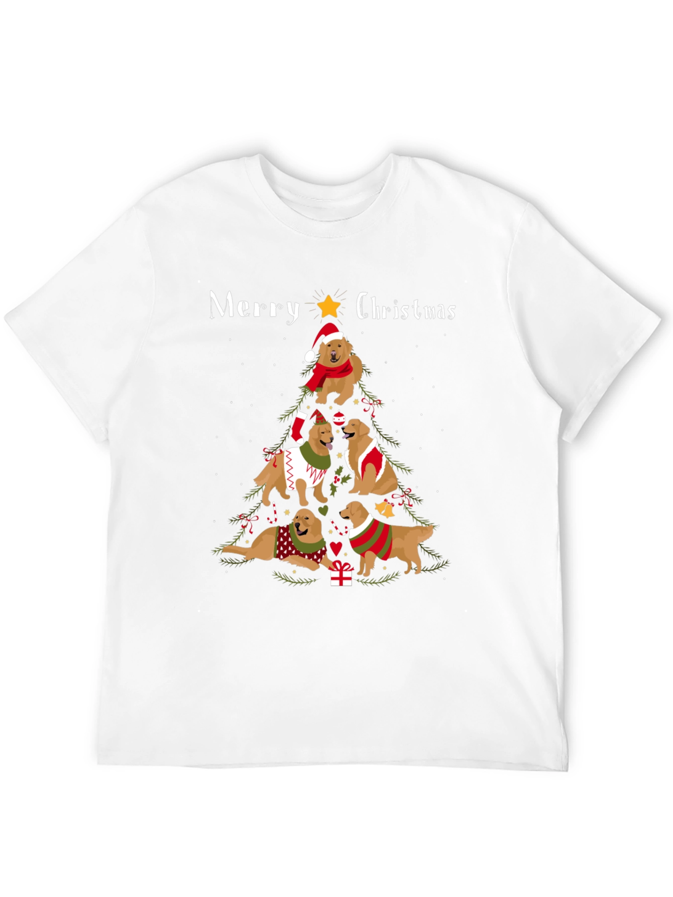 Golden Retriever Christmas Tree T-Shirt