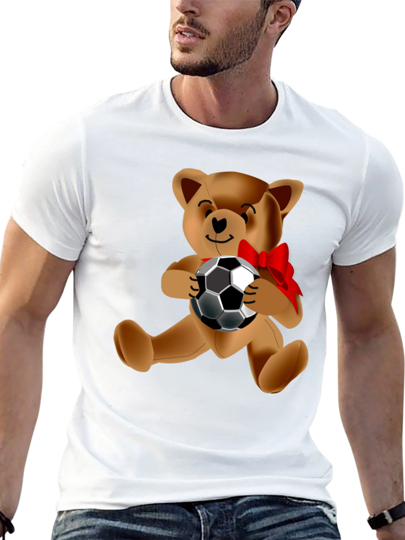 Teddy Bear Soccer T-Shirt - Novelty Design