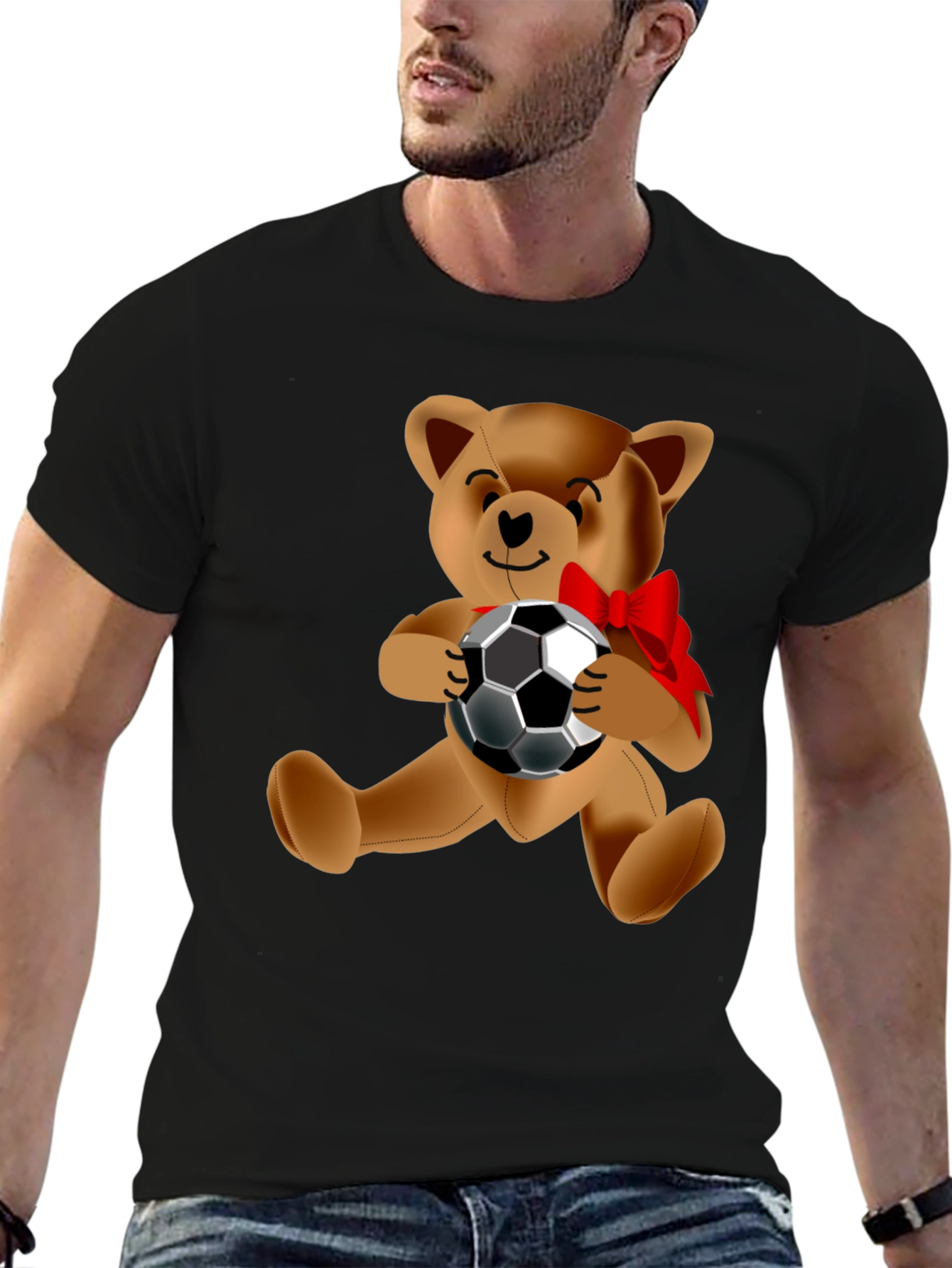 Teddy Bear Soccer T-Shirt - Novelty Design