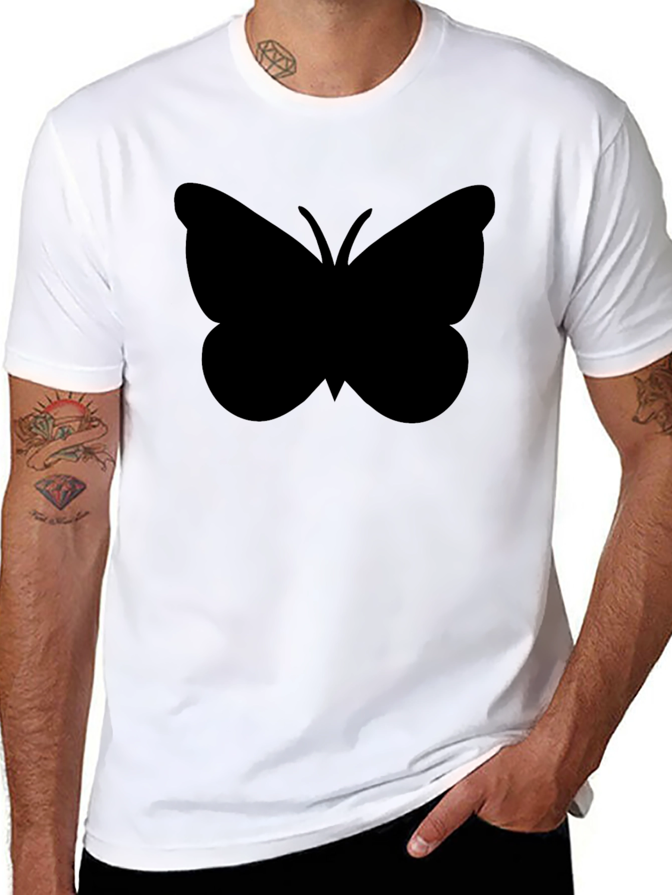 Black Butterfly Graphic T-Shirt - Casual Style