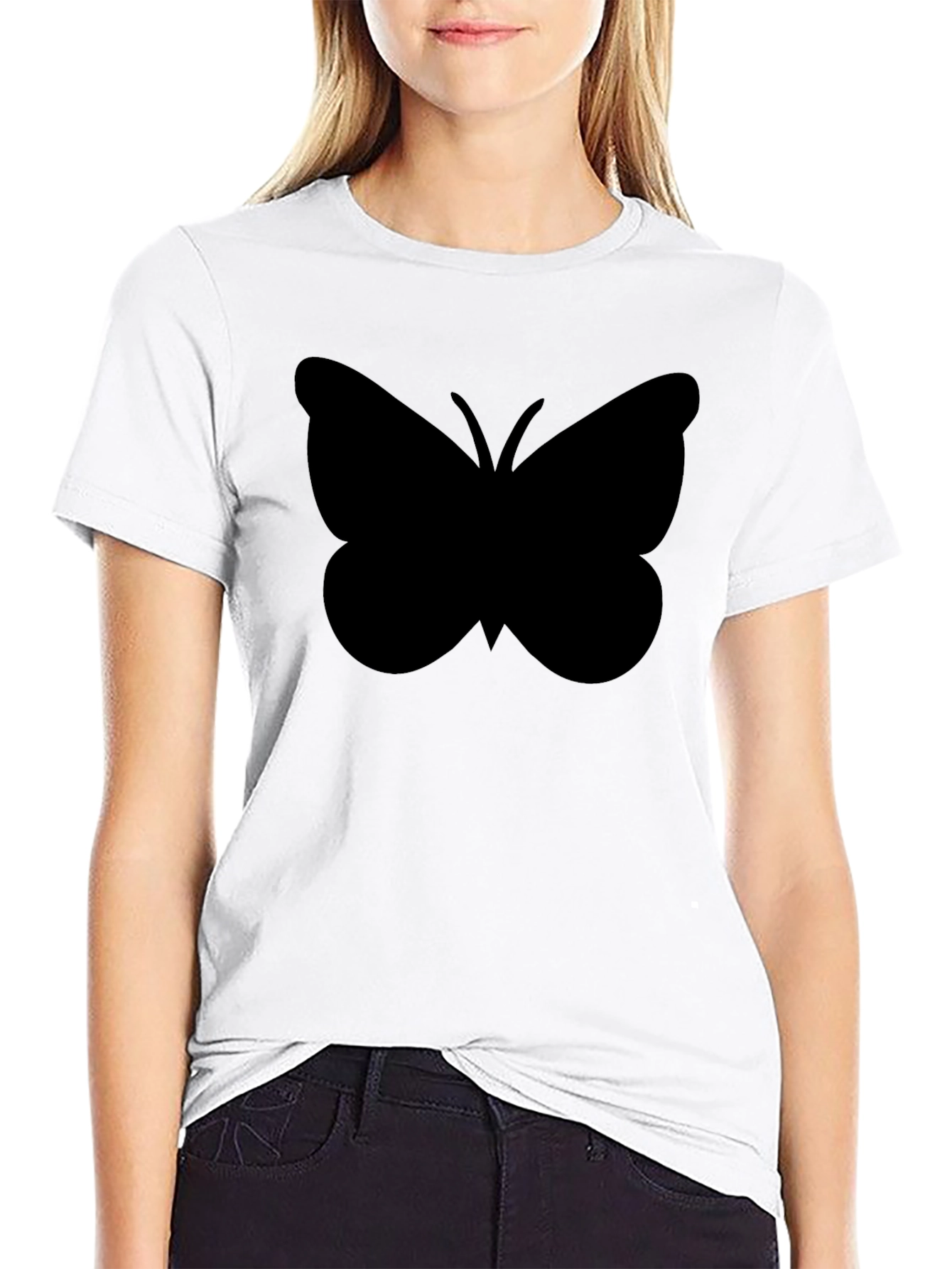 Black Butterfly Graphic T-Shirt - Casual Style