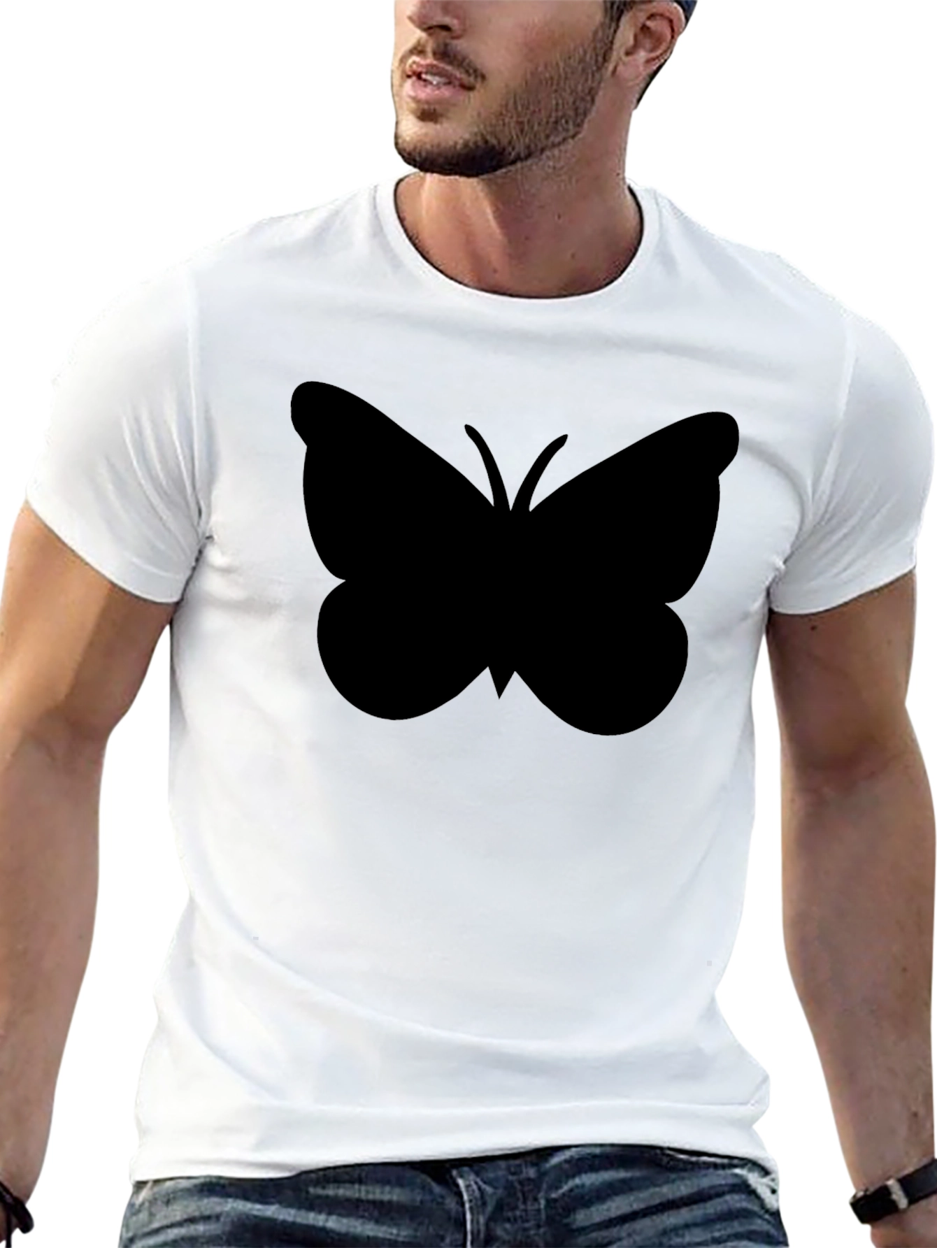 Black Butterfly Graphic T-Shirt - Casual Style