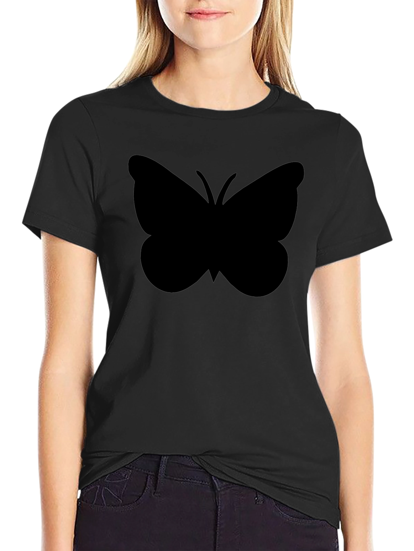 Black Butterfly Graphic T-Shirt - Casual Style