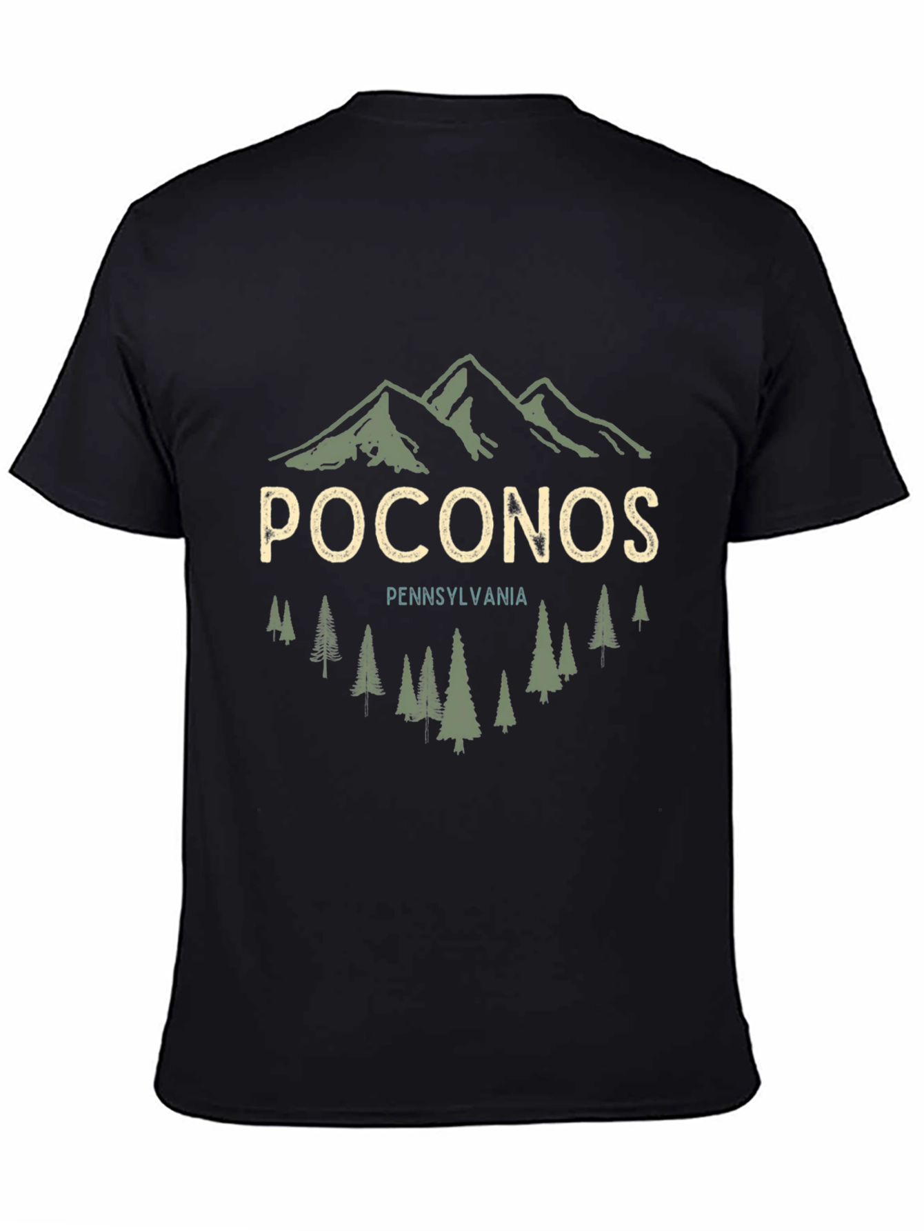Poconos Pennsylvania Graphic Tee - Mountain & Trees Design