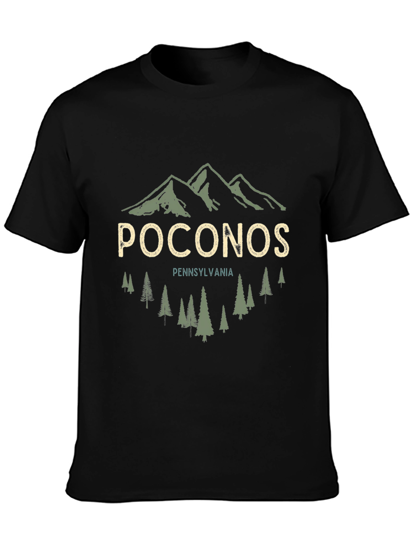 Poconos Pennsylvania Graphic Tee - Mountain & Trees Design