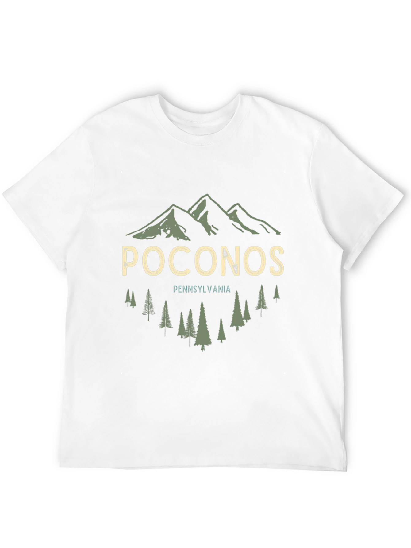 Poconos Pennsylvania Graphic Tee - Mountain & Trees Design