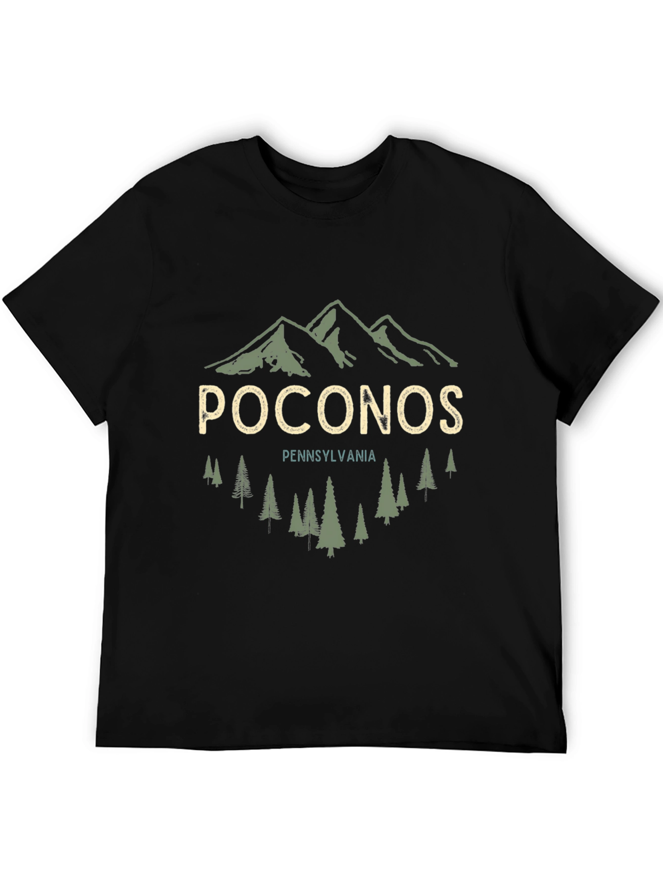 Poconos Pennsylvania Graphic Tee - Mountain & Trees Design