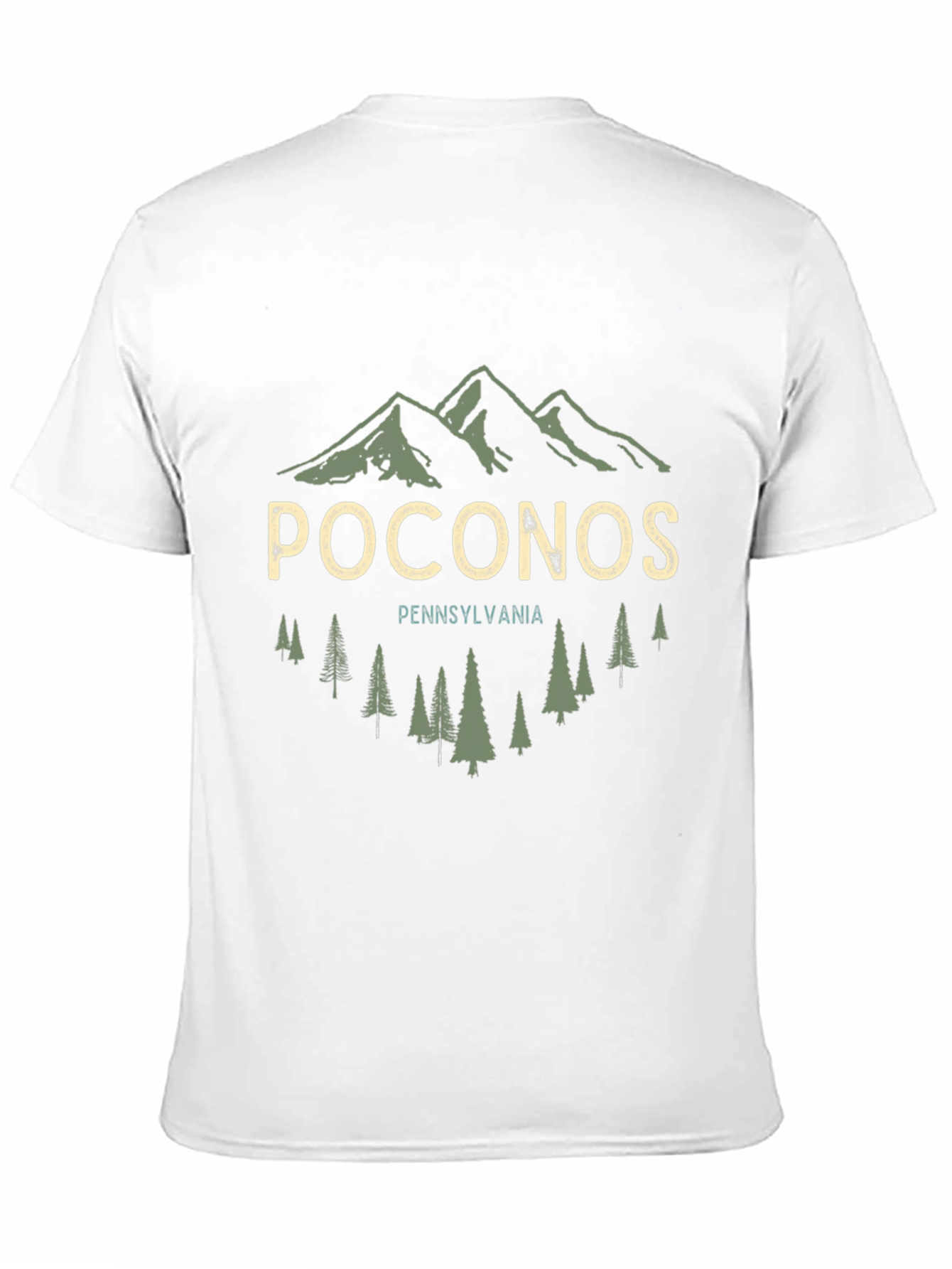 Poconos Pennsylvania Graphic Tee - Mountain & Trees Design