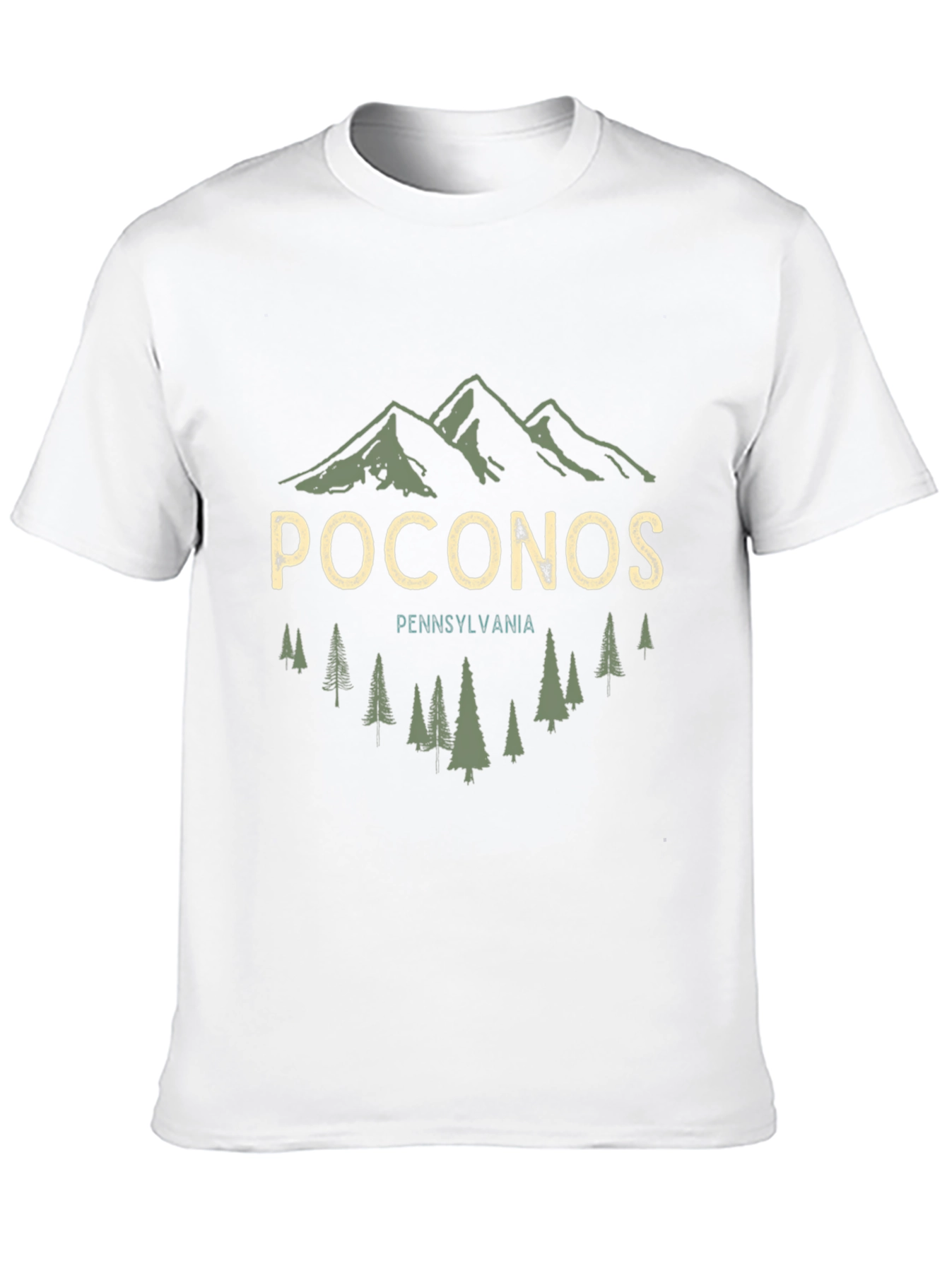 Poconos Pennsylvania Graphic Tee - Mountain & Trees Design