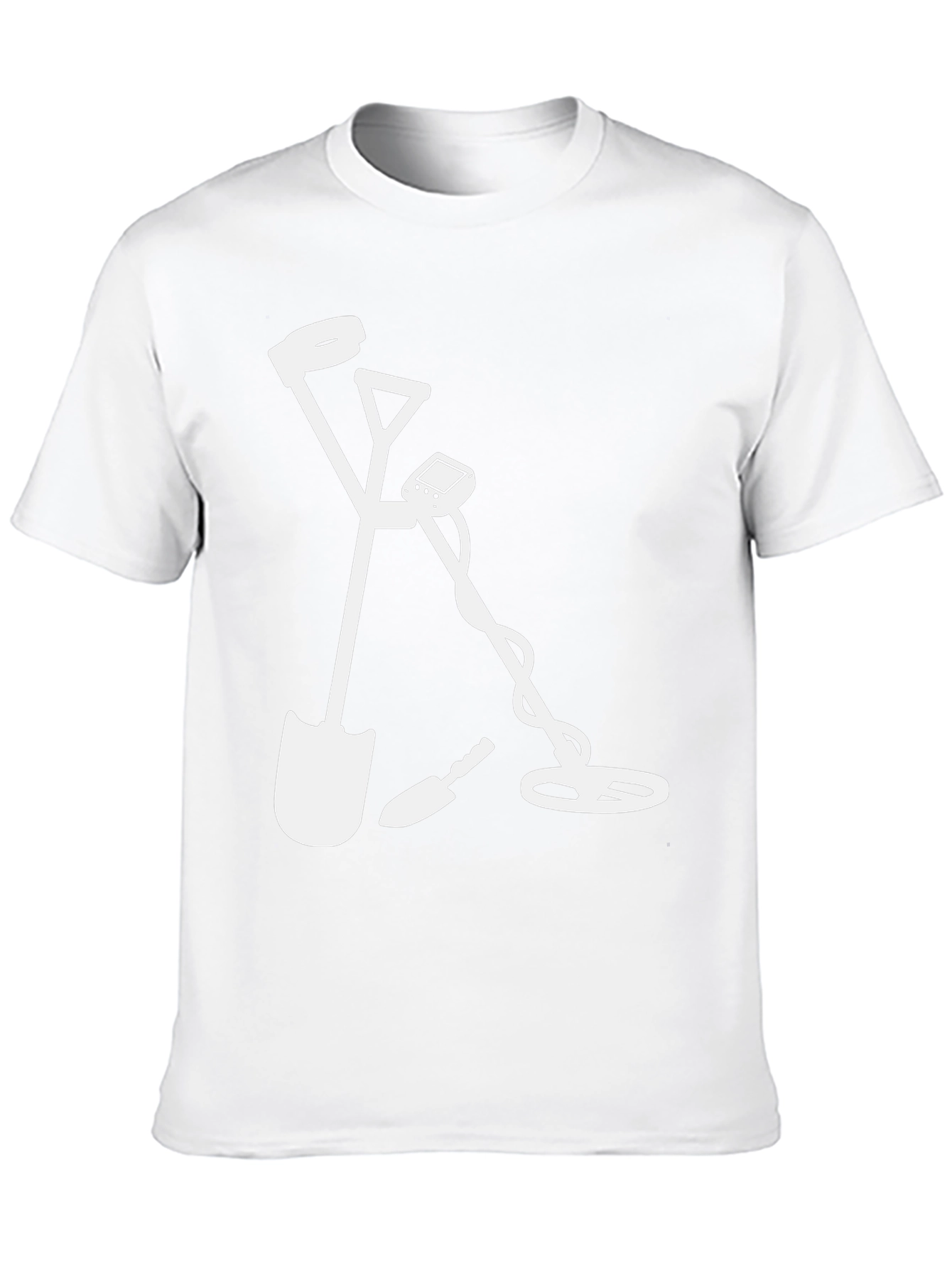 Treasure Hunter Black T-Shirt: Shovel & Metal Detector