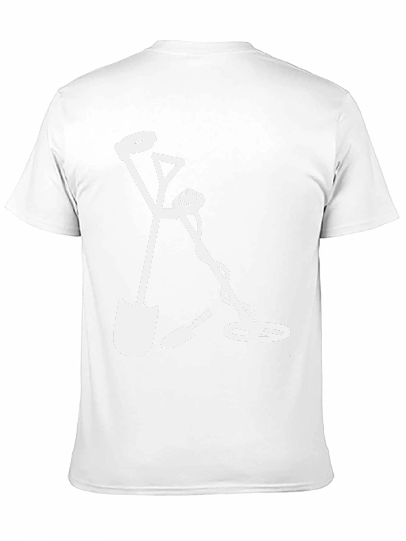 Treasure Hunter Black T-Shirt: Shovel & Metal Detector