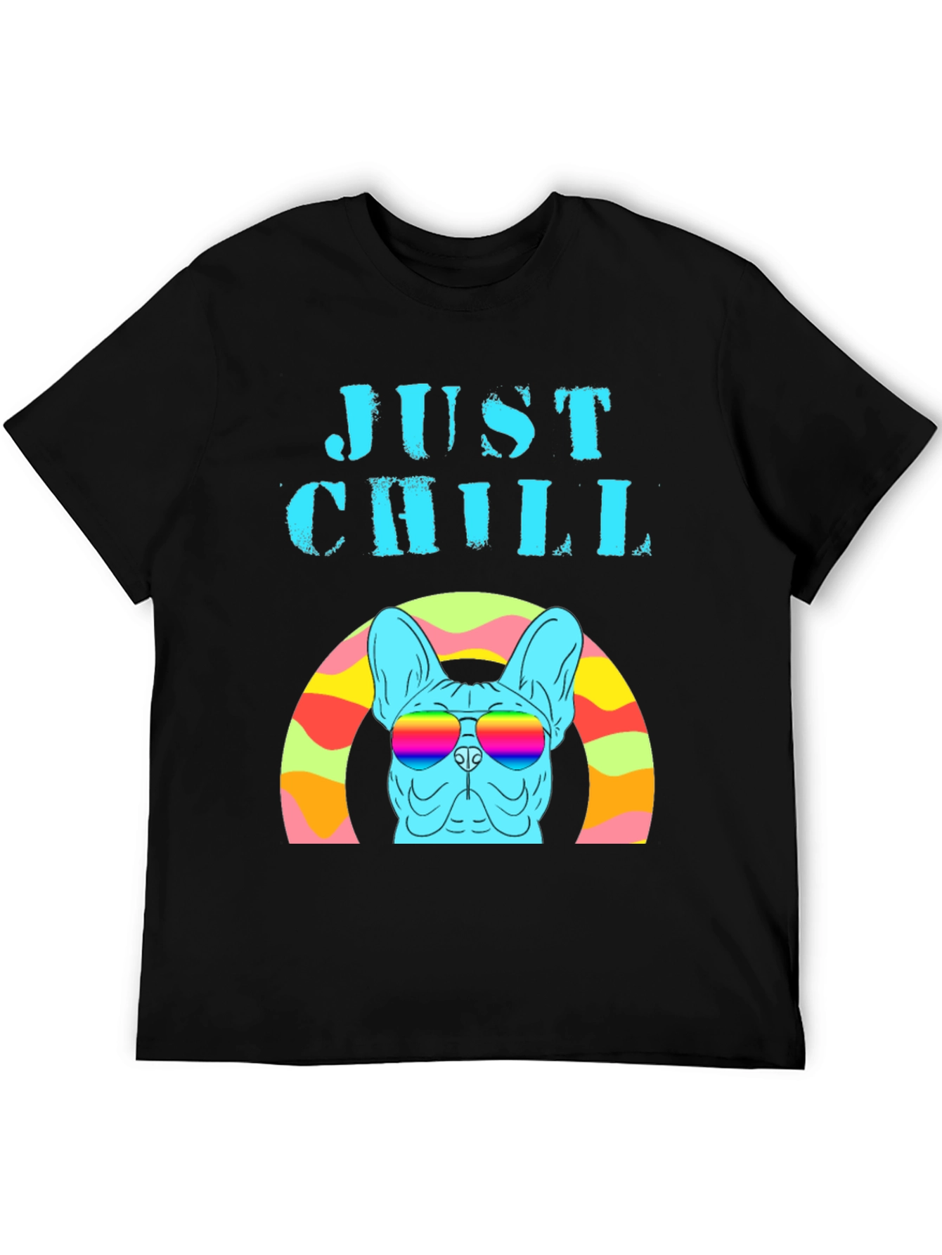Just Chill French Bulldog Rainbow T-Shirt