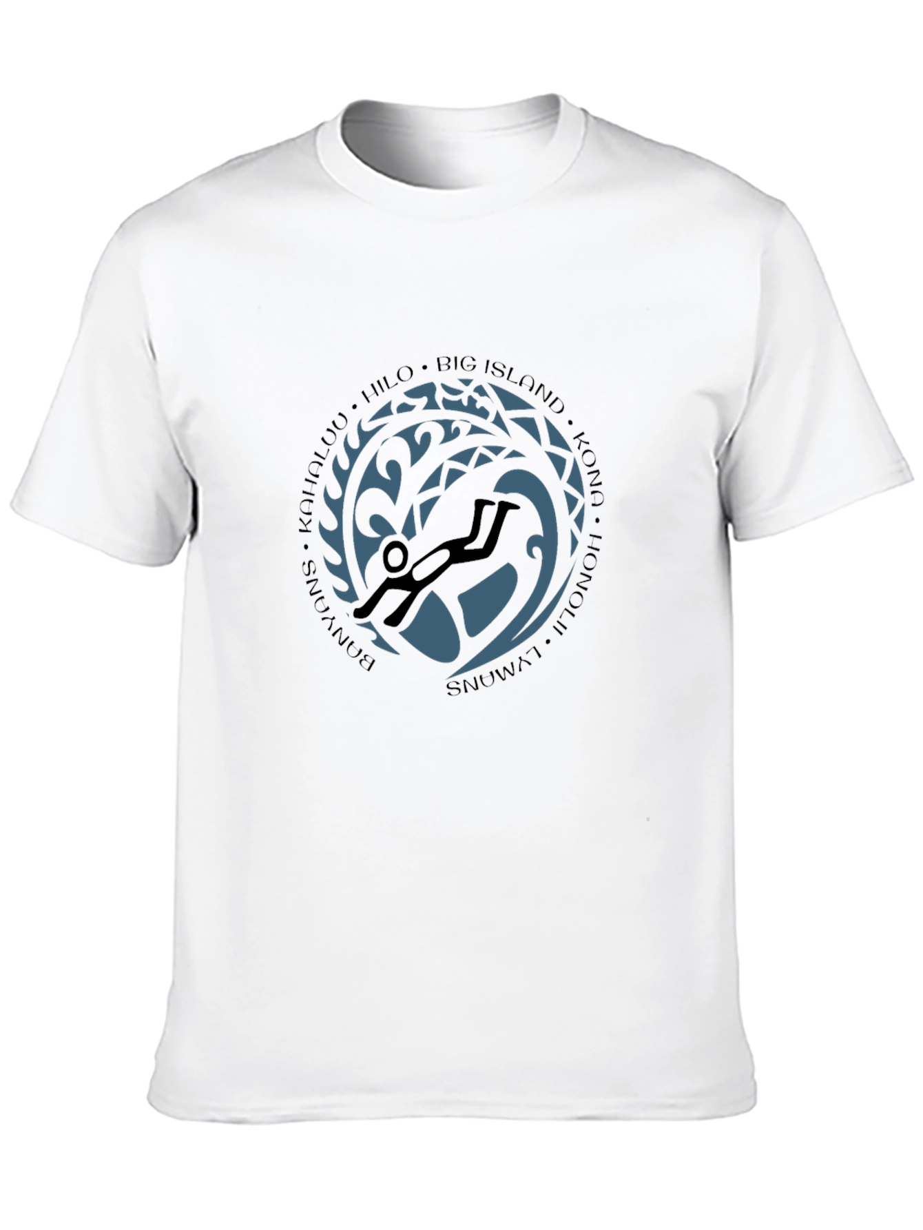 Big Island Hawaii Scuba Diver Black T-Shirt