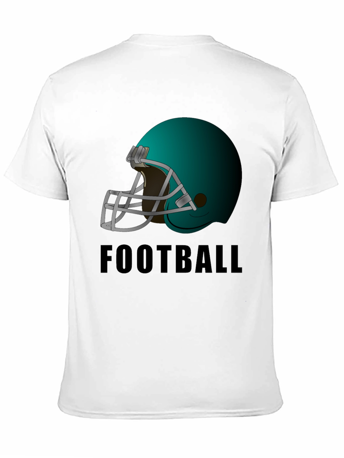 Football Helmet Graphic Tee - Black Cotton T-Shirt