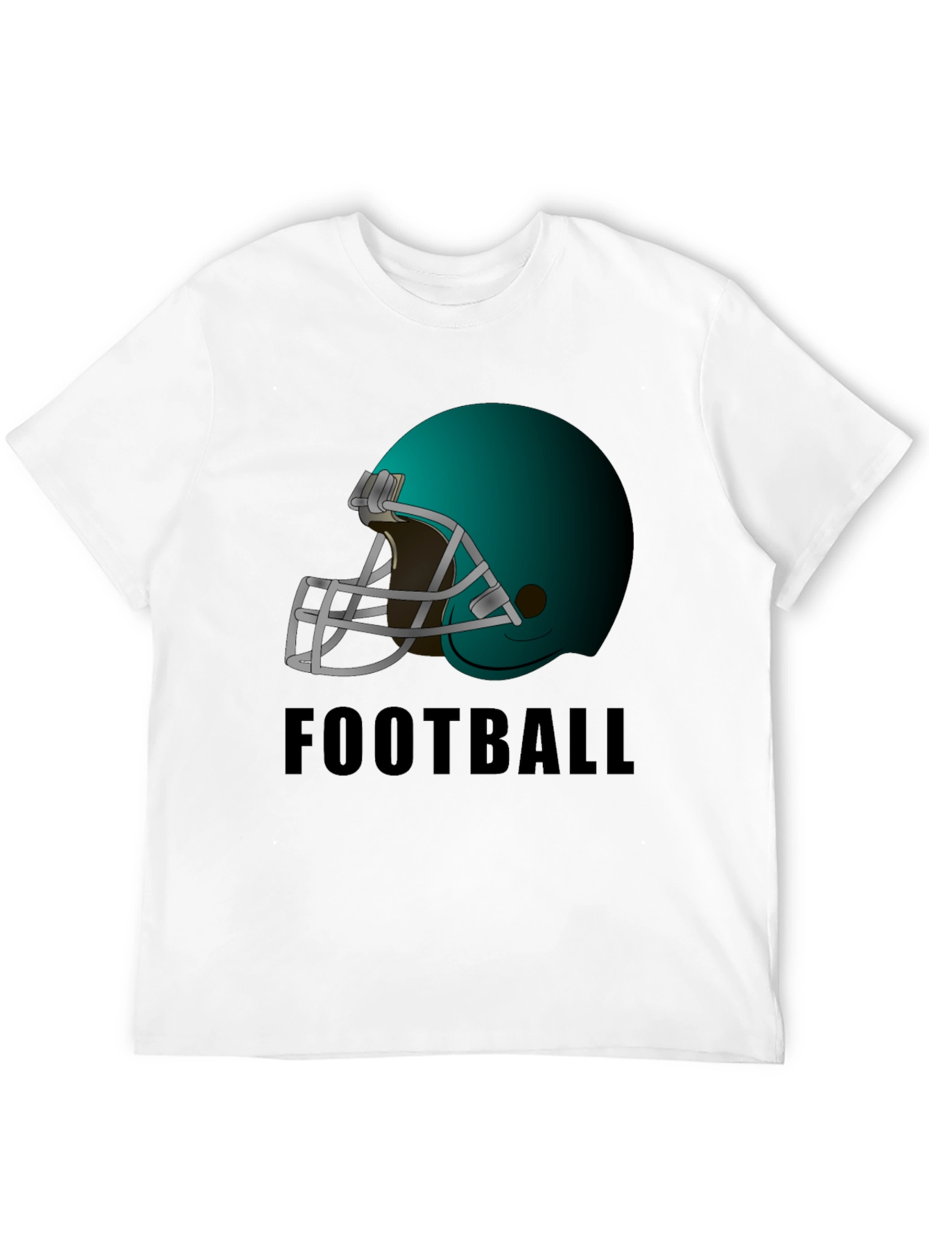 Football Helmet Graphic Tee - Black Cotton T-Shirt
