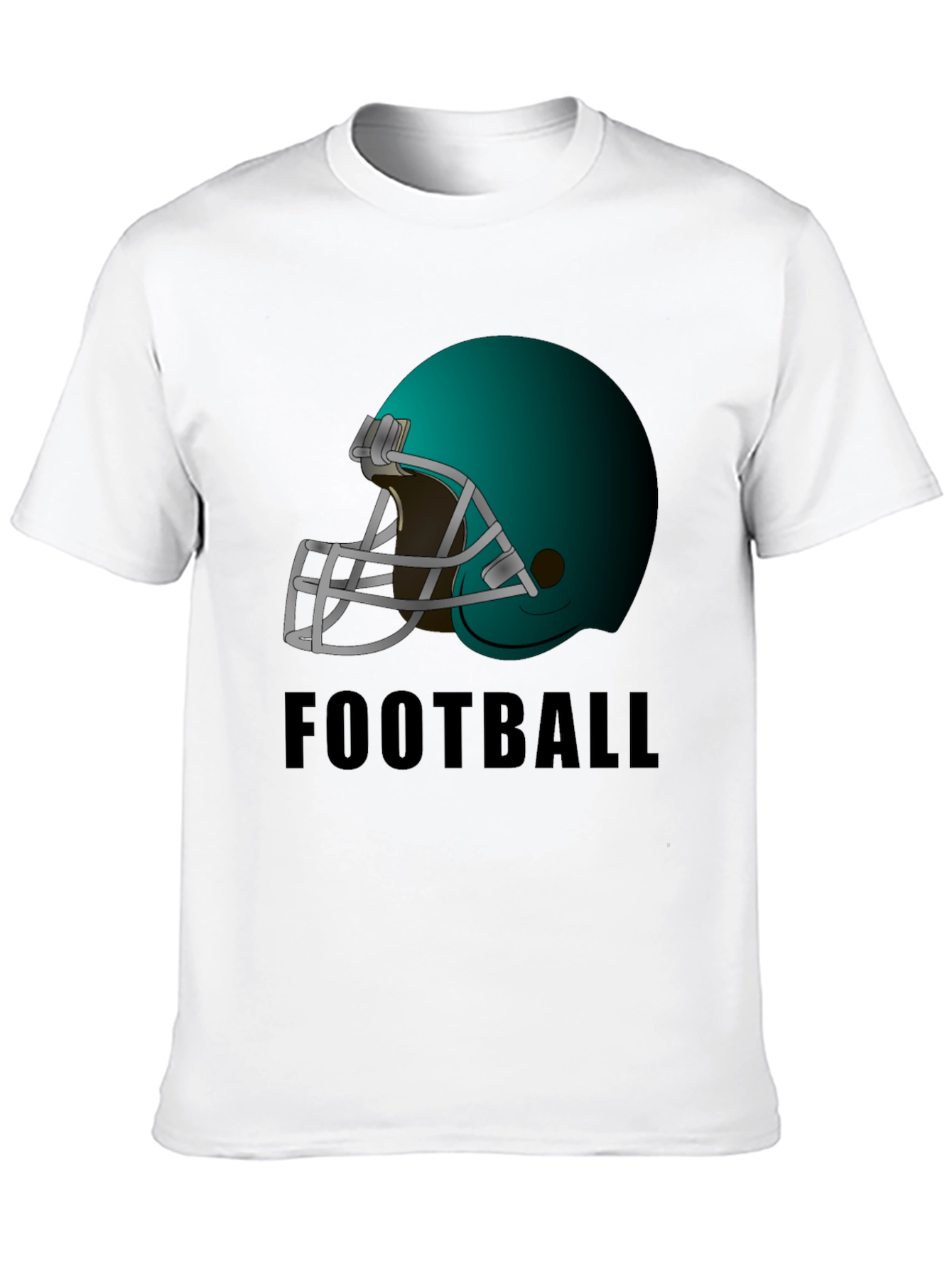 Football Helmet Graphic Tee - Black Cotton T-Shirt