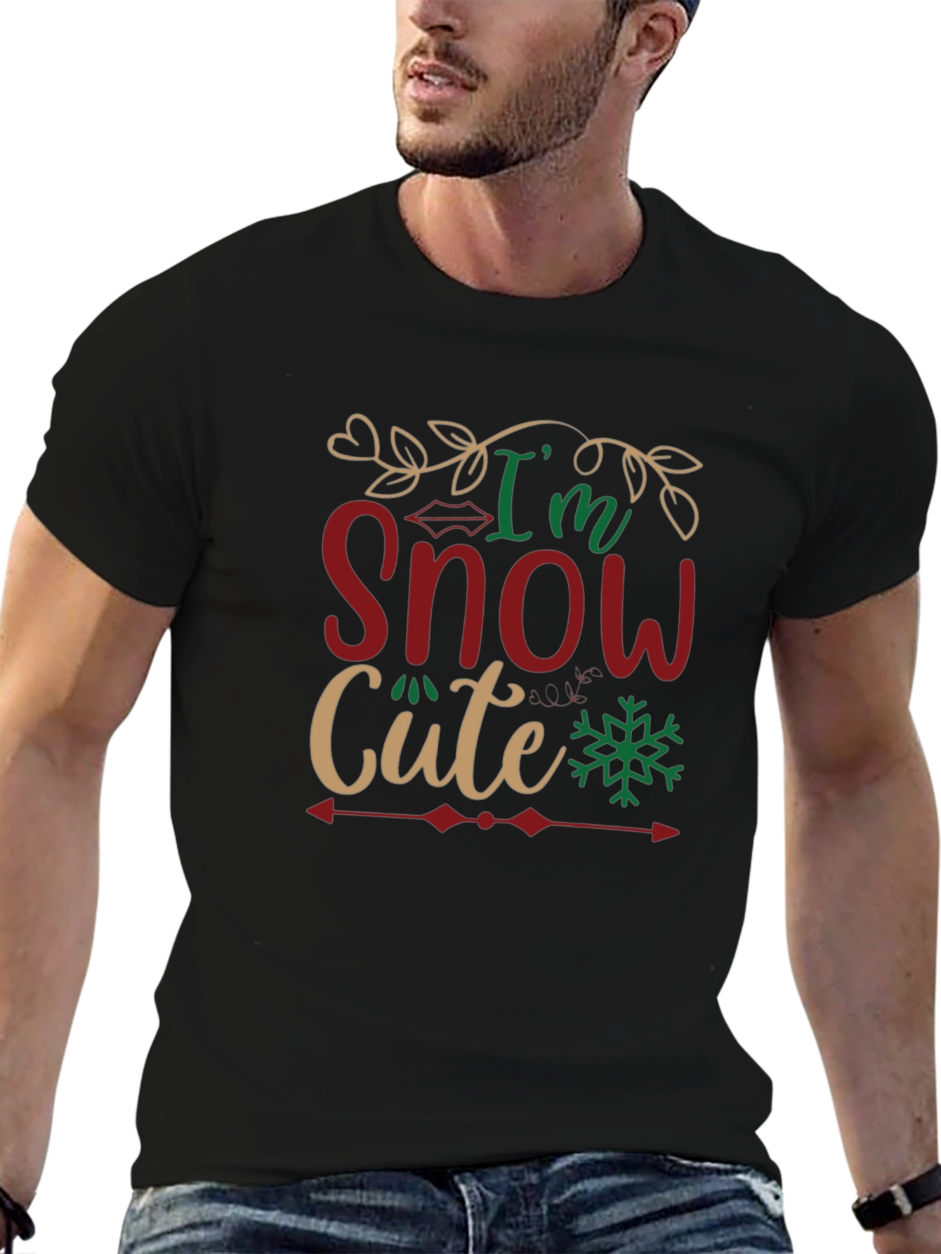 Im Snow Cute Black Graphic T-Shirt
