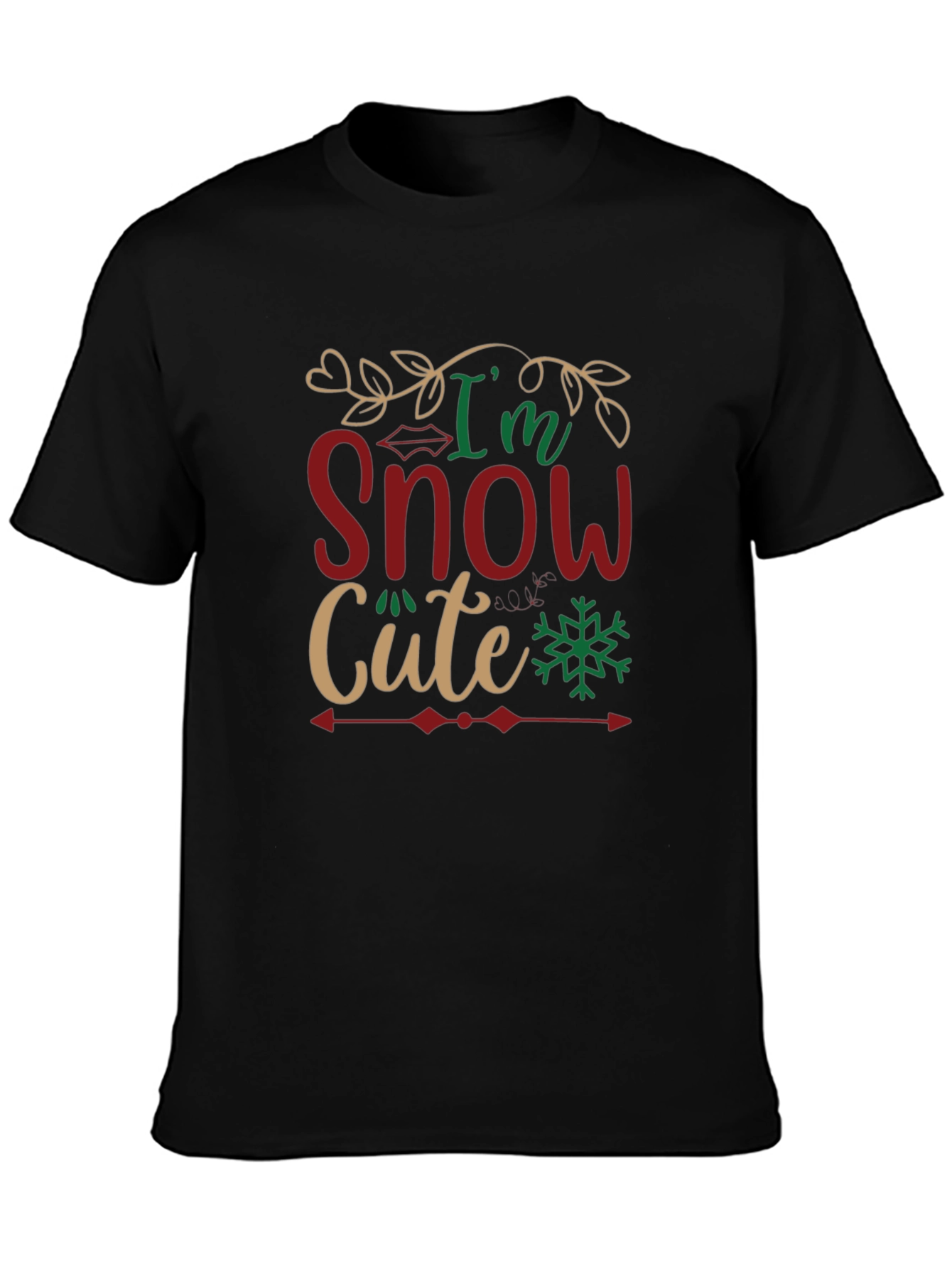 Im Snow Cute Black Graphic T-Shirt