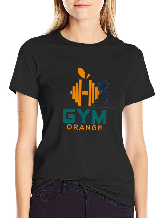 Gym Orange Graphic Tee - Workout Shirt