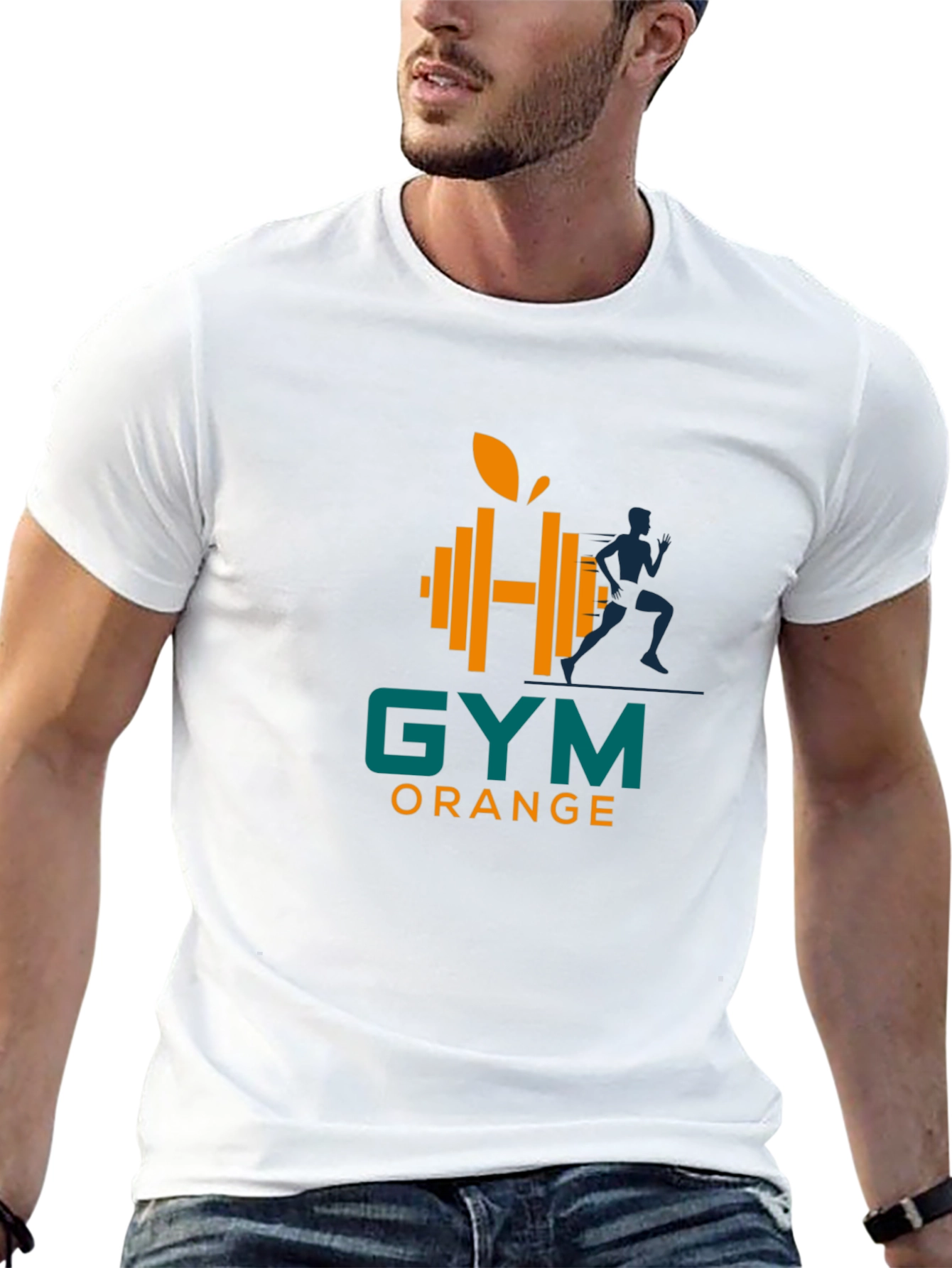 Gym Orange Graphic Tee - Workout Shirt
