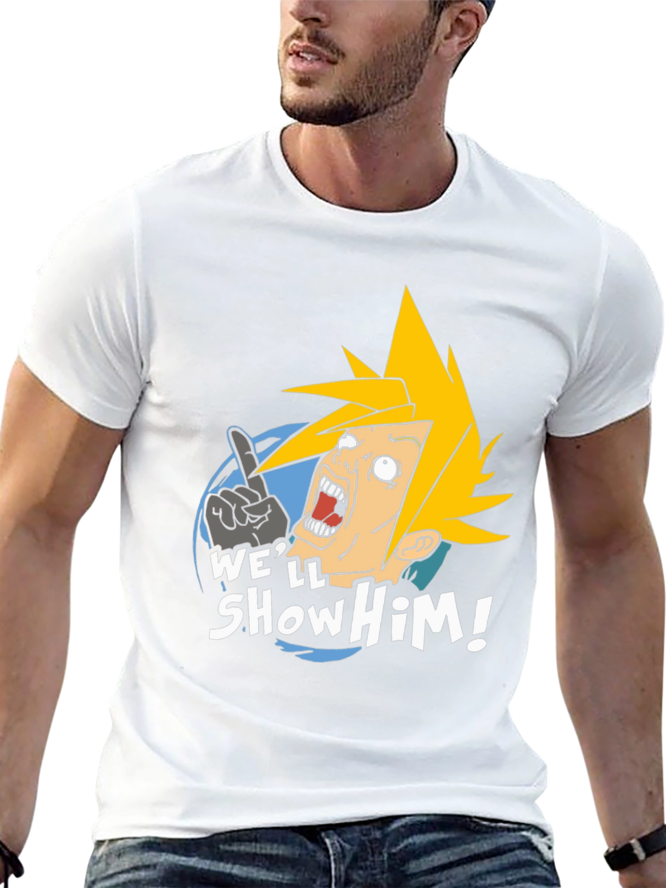 Cartoon Cloud Strife Black T-Shirt