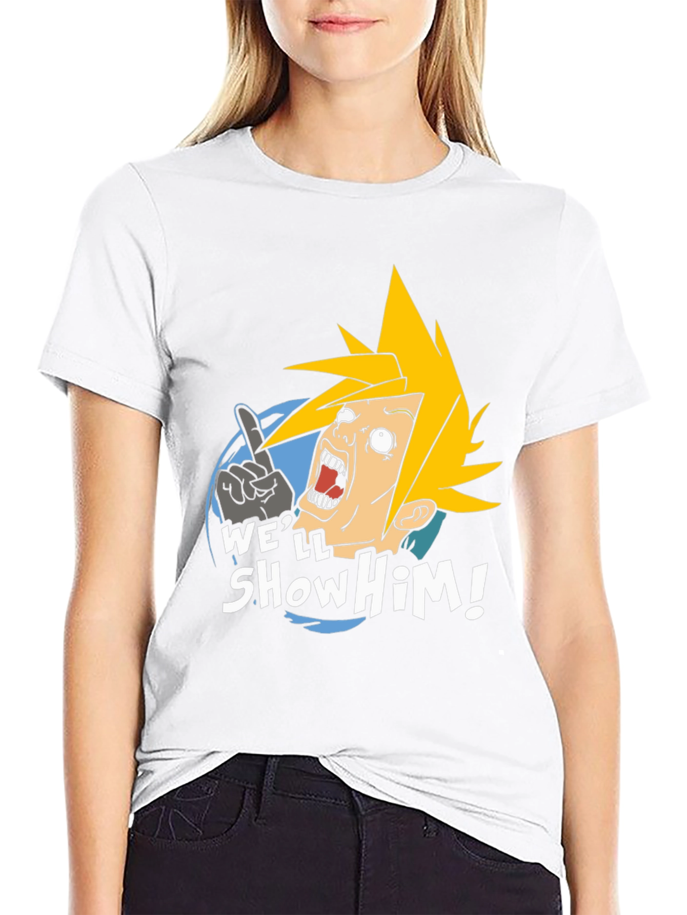Cartoon Cloud Strife Black T-Shirt