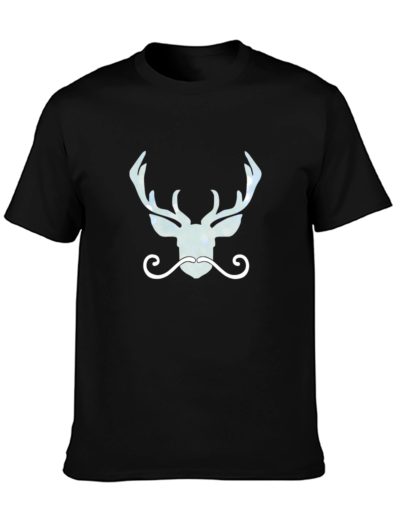Stylish Deer Antler Graphic Tee - Mens Black T-Shirt