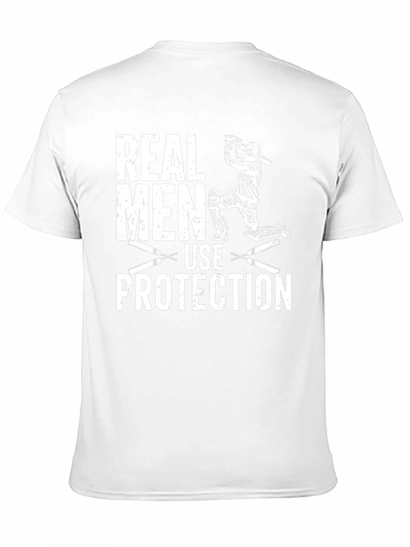 Real Men Use Protection Cricket Graphic T-Shirt